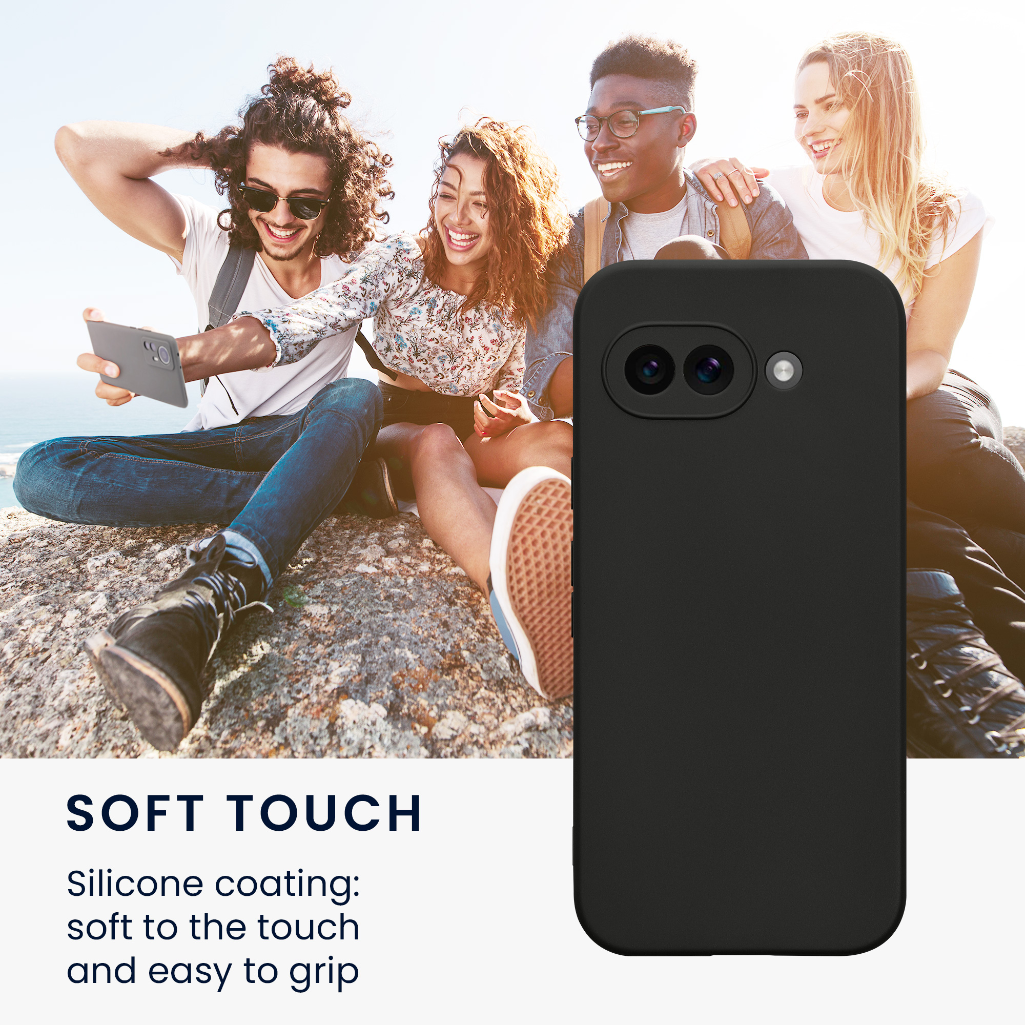 Silikonový kryt kwmobile pro Google Pixel 9a - černá matná