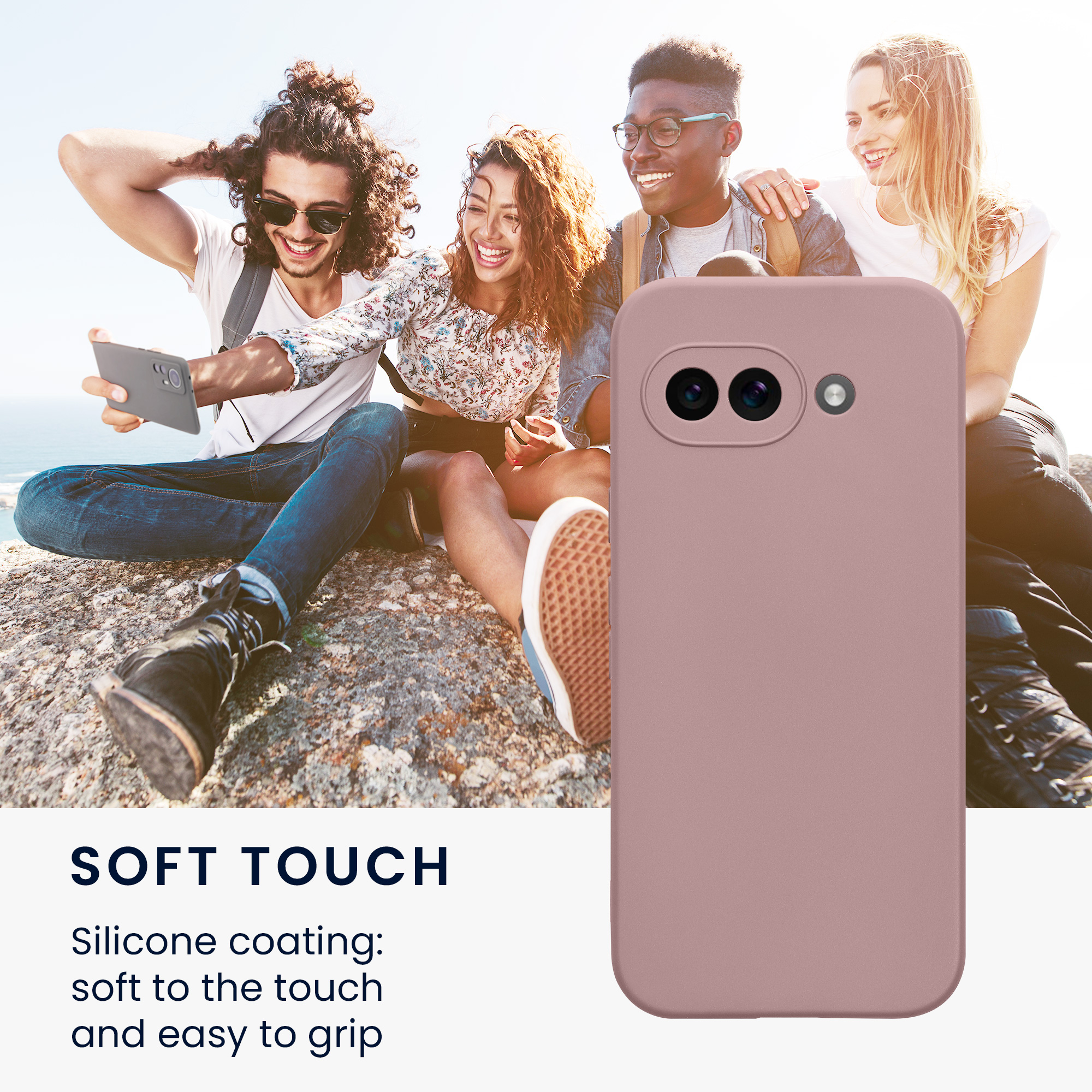 Silikonový kryt kwmobile pro Google Pixel 9a - nude lila