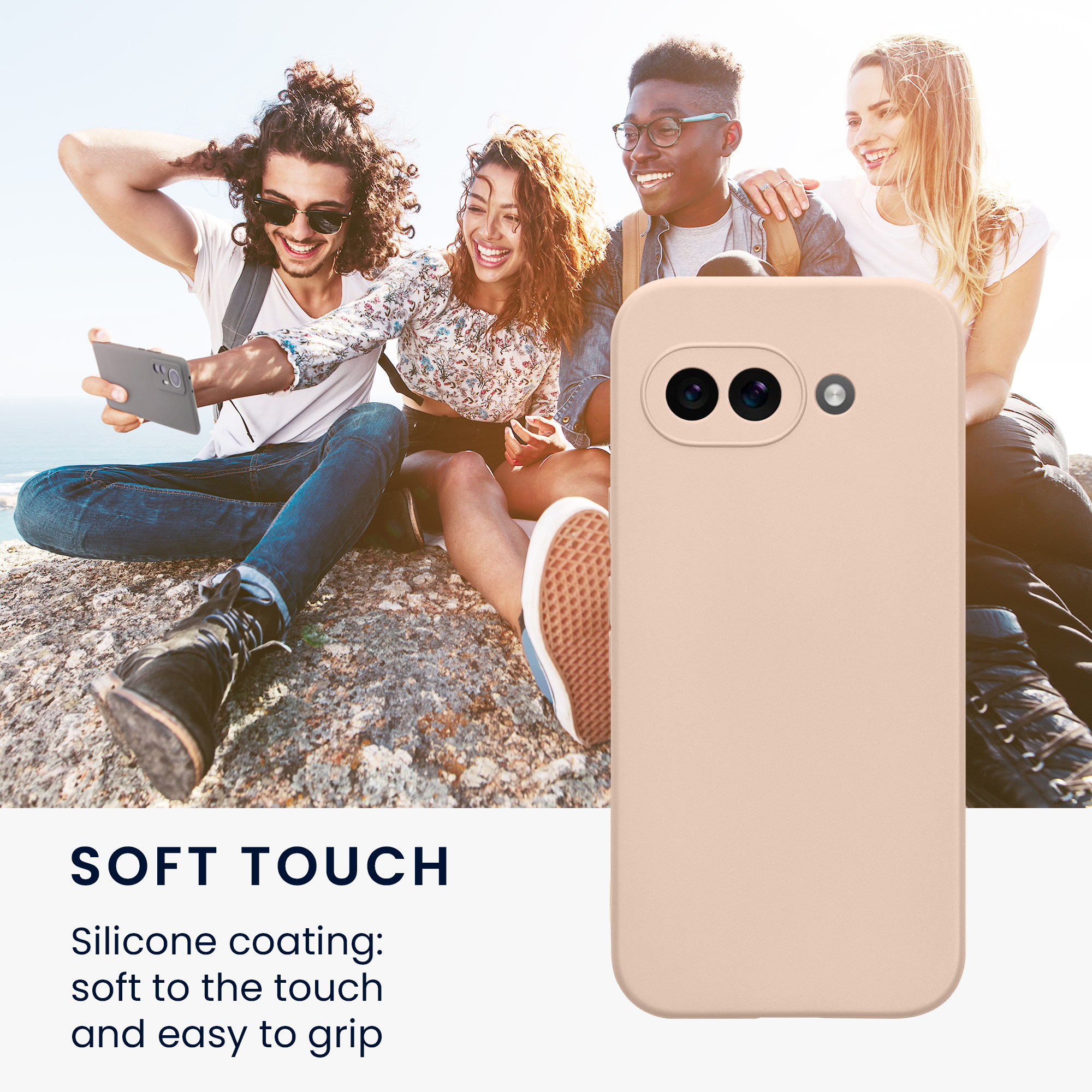 Silikonový kryt kwmobile pro Google Pixel 9a - kokosová