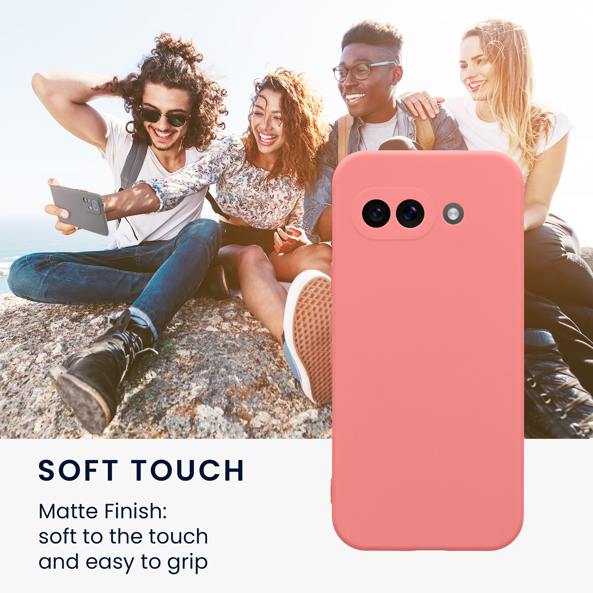 Silikonový kryt kwmobile pro Google Pixel 9a - pastelově korálová