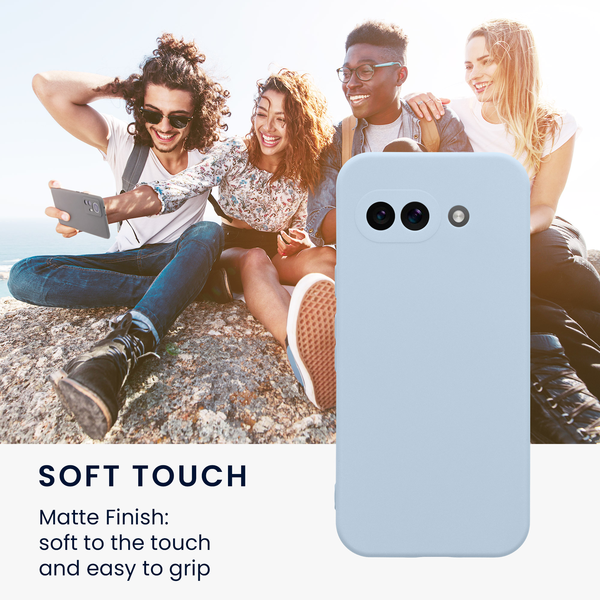Silikonový kryt kwmobile pro Google Pixel 9a - světle modrá matná