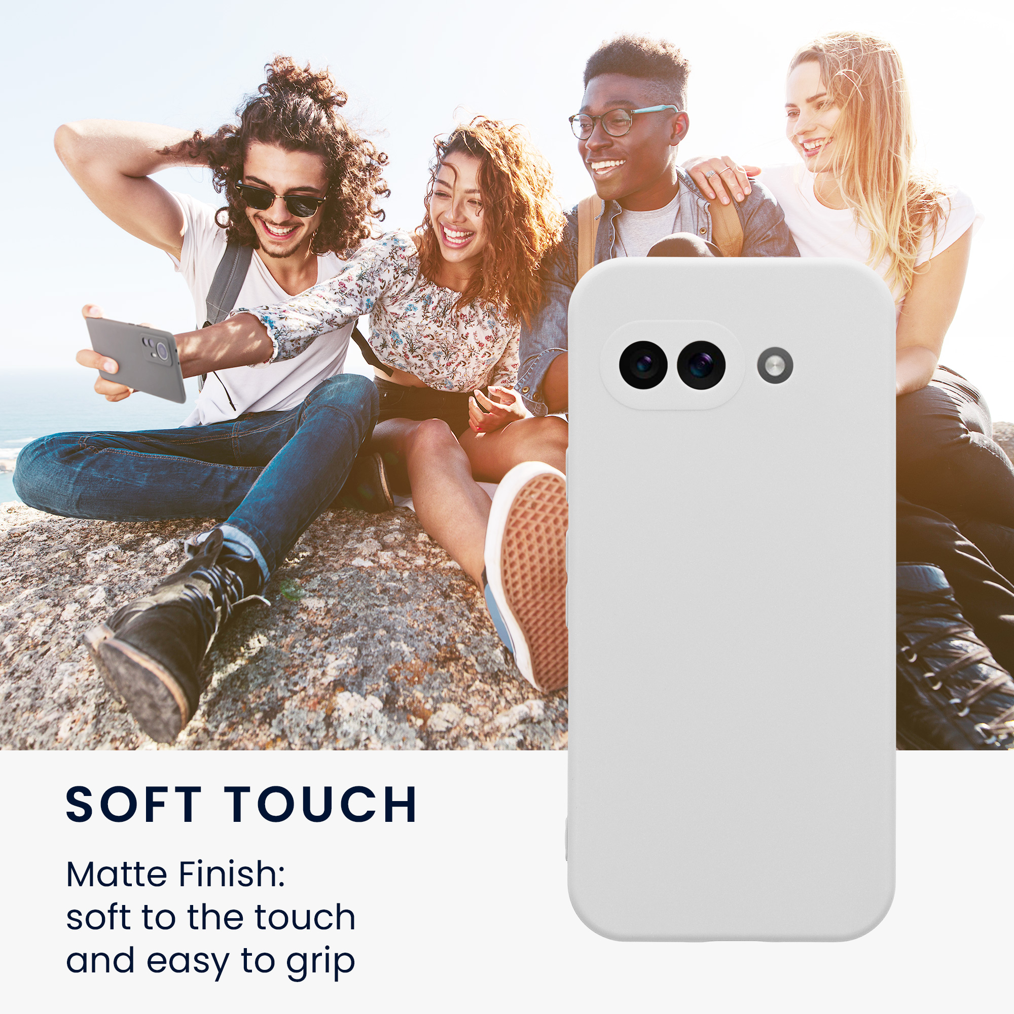 Silikonový kryt kwmobile pro Google Pixel 9a - bílá matná