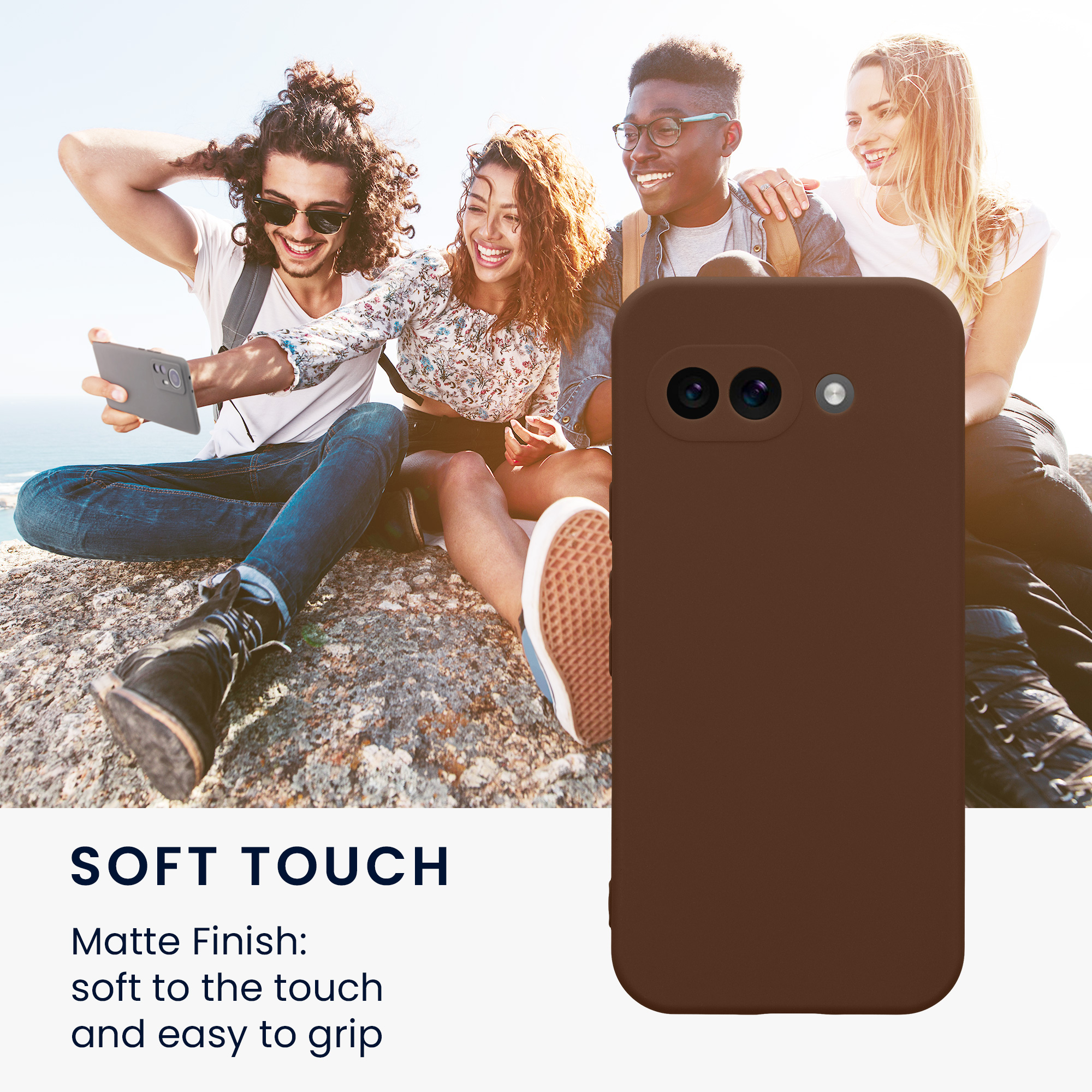 Silikonový kryt kwmobile pro Google Pixel 9a - čokoládová