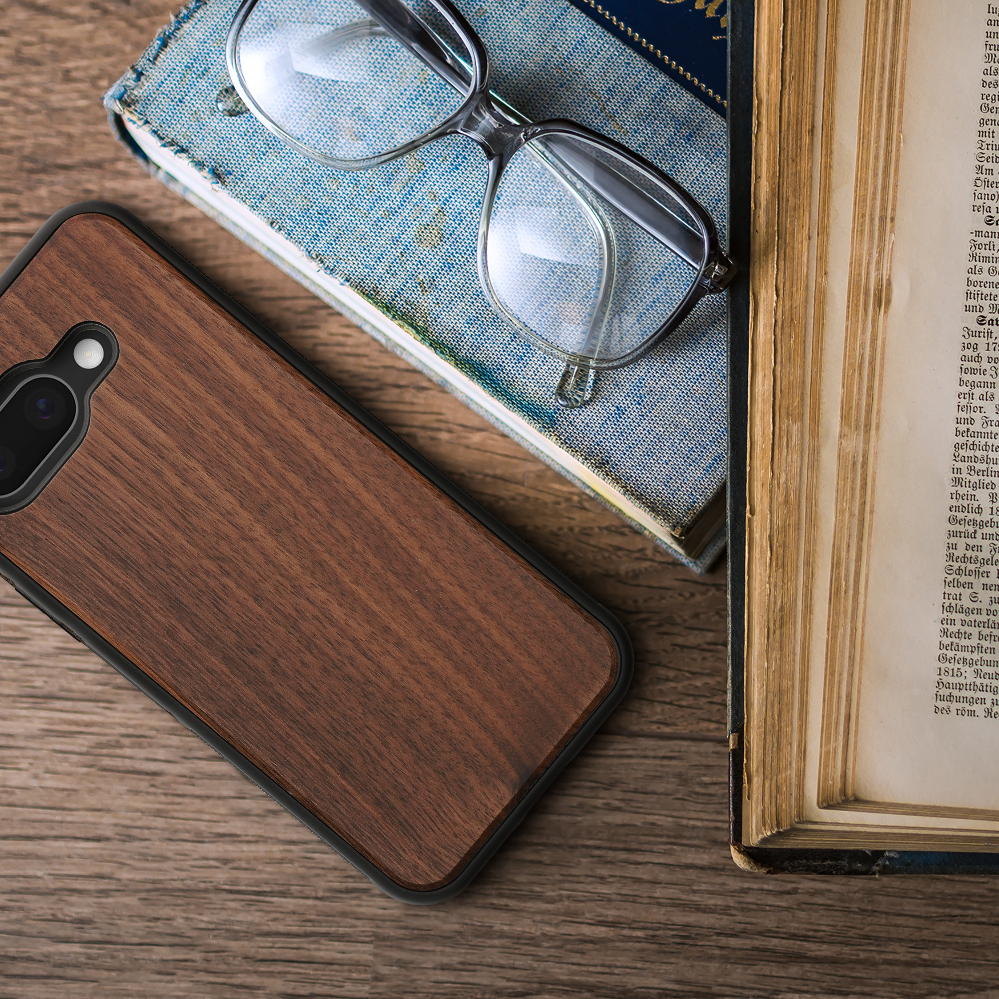 Dřevěný kryt kwmobile pro Google Pixel 9a - tmavě hnědá