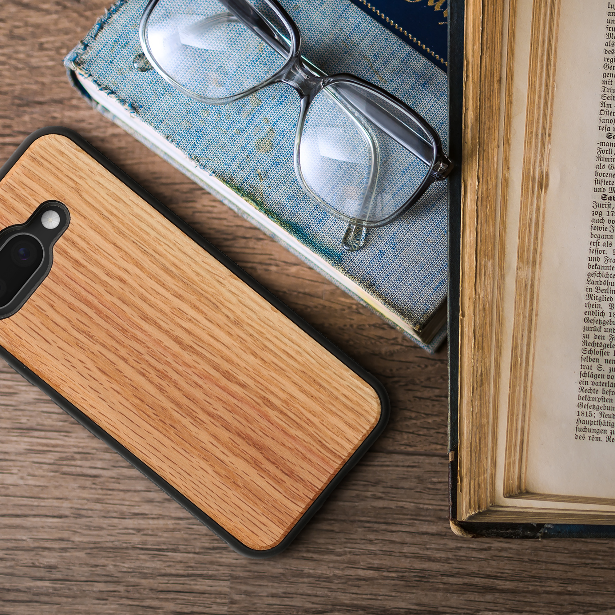 Dřevěný kryt kwmobile pro Google Pixel 9a - světle hnědá / hnědá