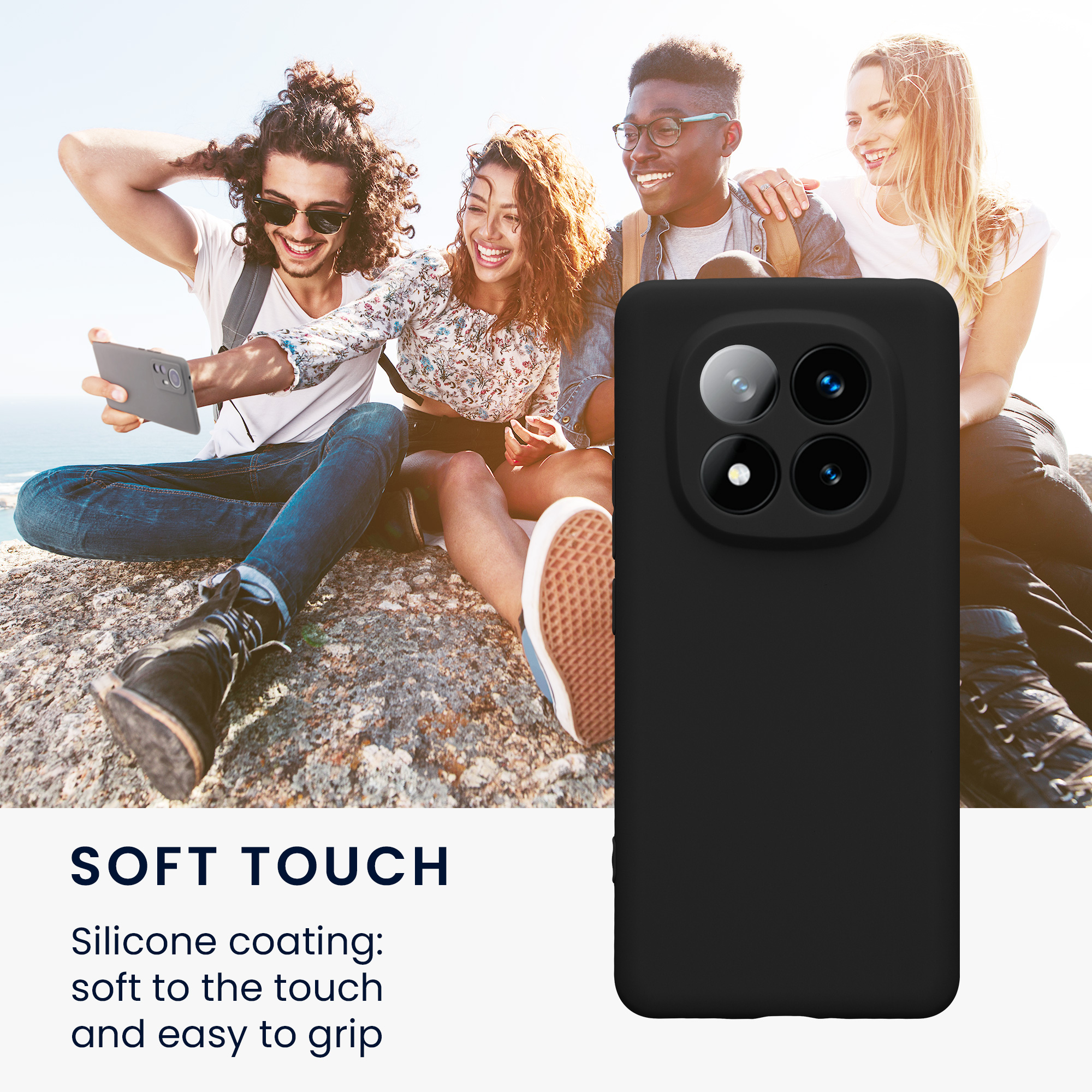 Kryt Xiaomi Redmi Note 14 Pro+ 5G silikonový TPU černá matná kwmobile