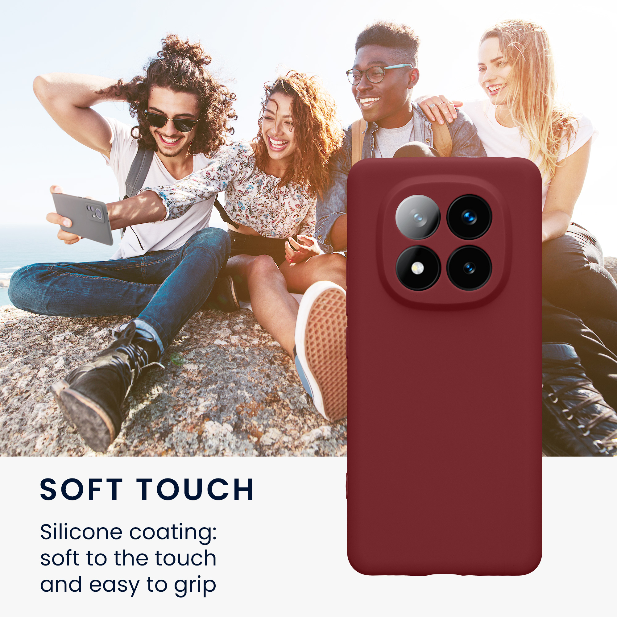 Kryt Xiaomi Redmi Note 14 Pro+ 5G silikonový TPU červená kwmobile