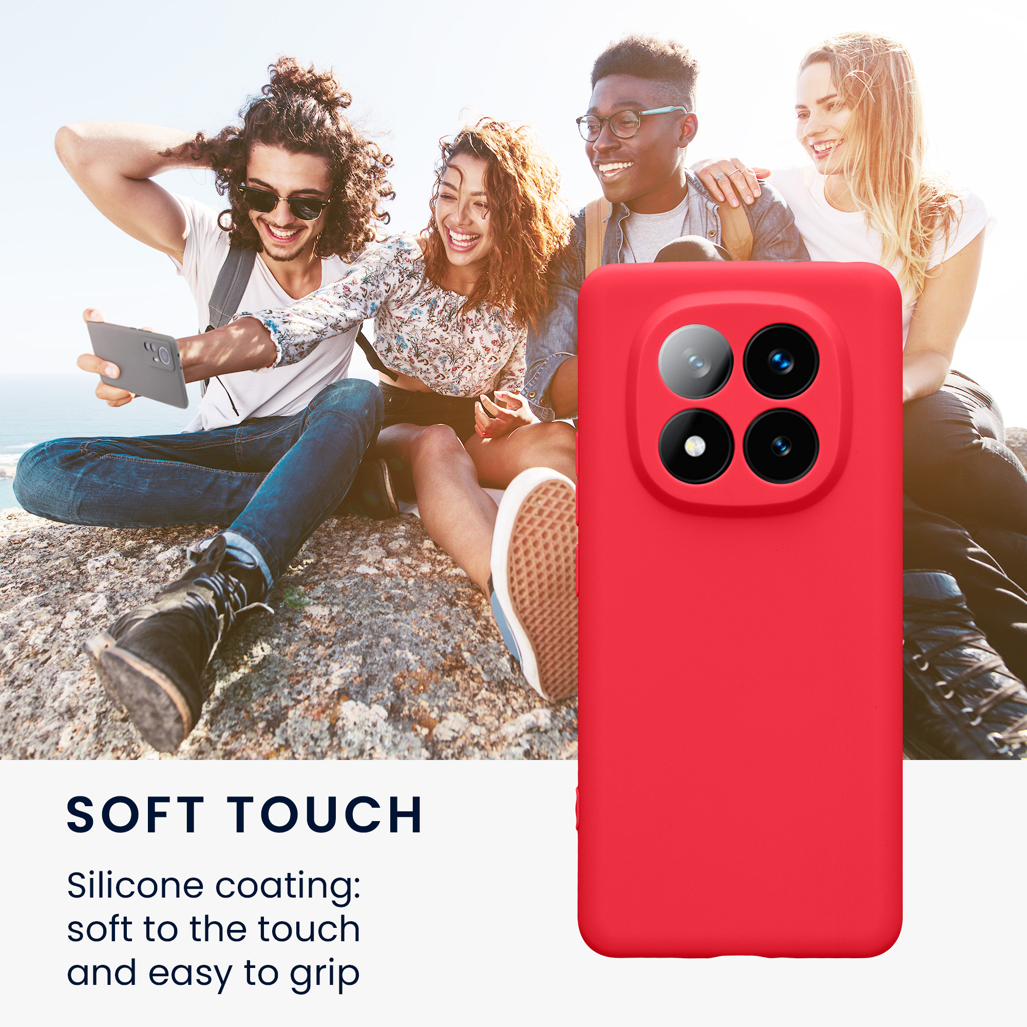 Kryt Xiaomi Redmi Note 14 Pro+ 5G silikonový TPU růžová kwmobile