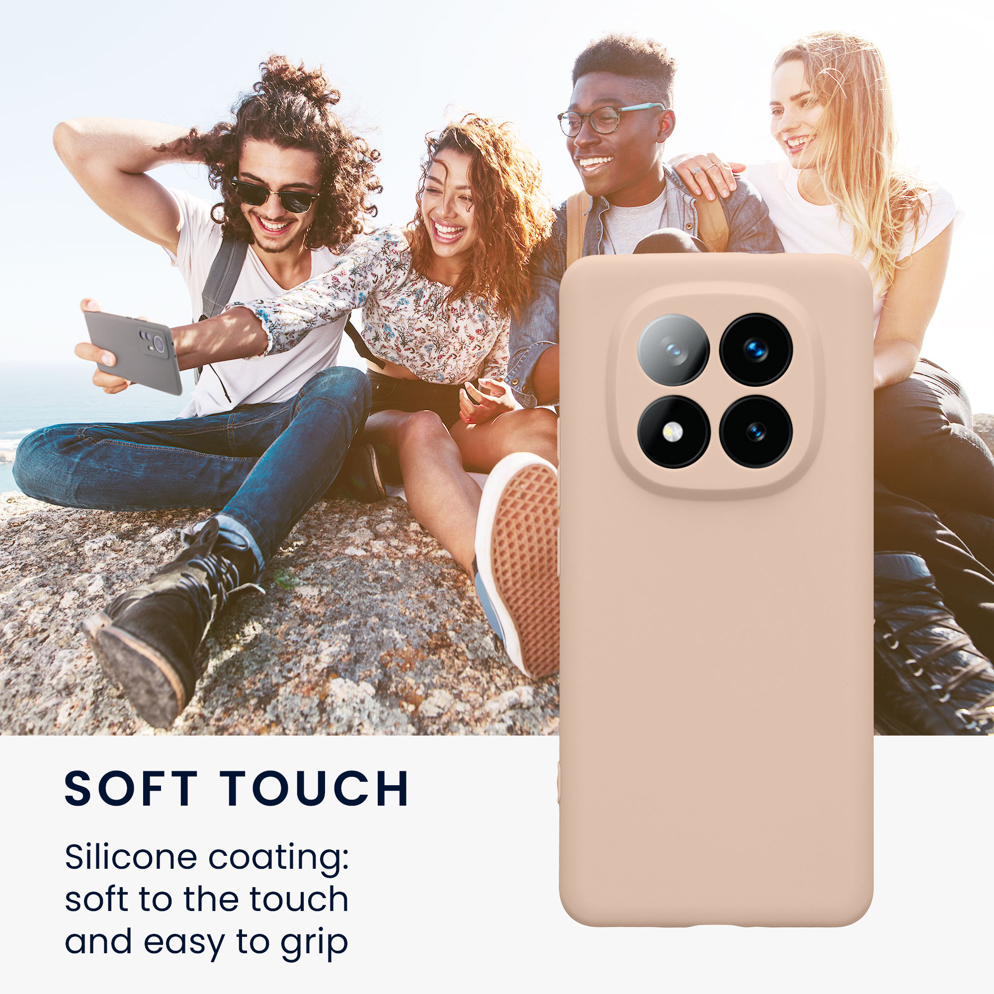 Kryt Xiaomi Redmi Note 14 Pro+ 5G silikonový TPU kokosová - vícebarevná kwmobile