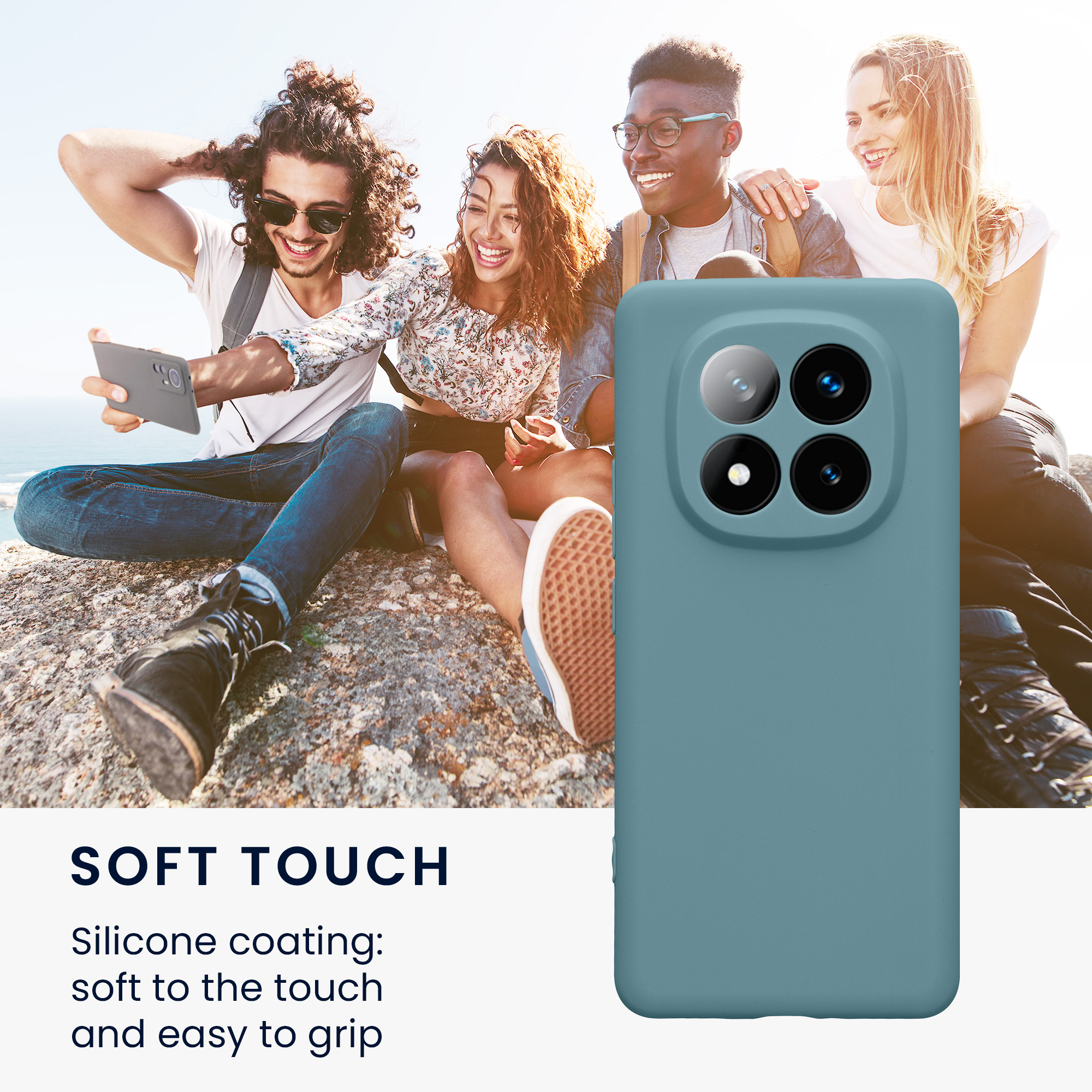 Kryt Xiaomi Redmi Note 14 Pro+ 5G silikonový TPU červená kwmobile