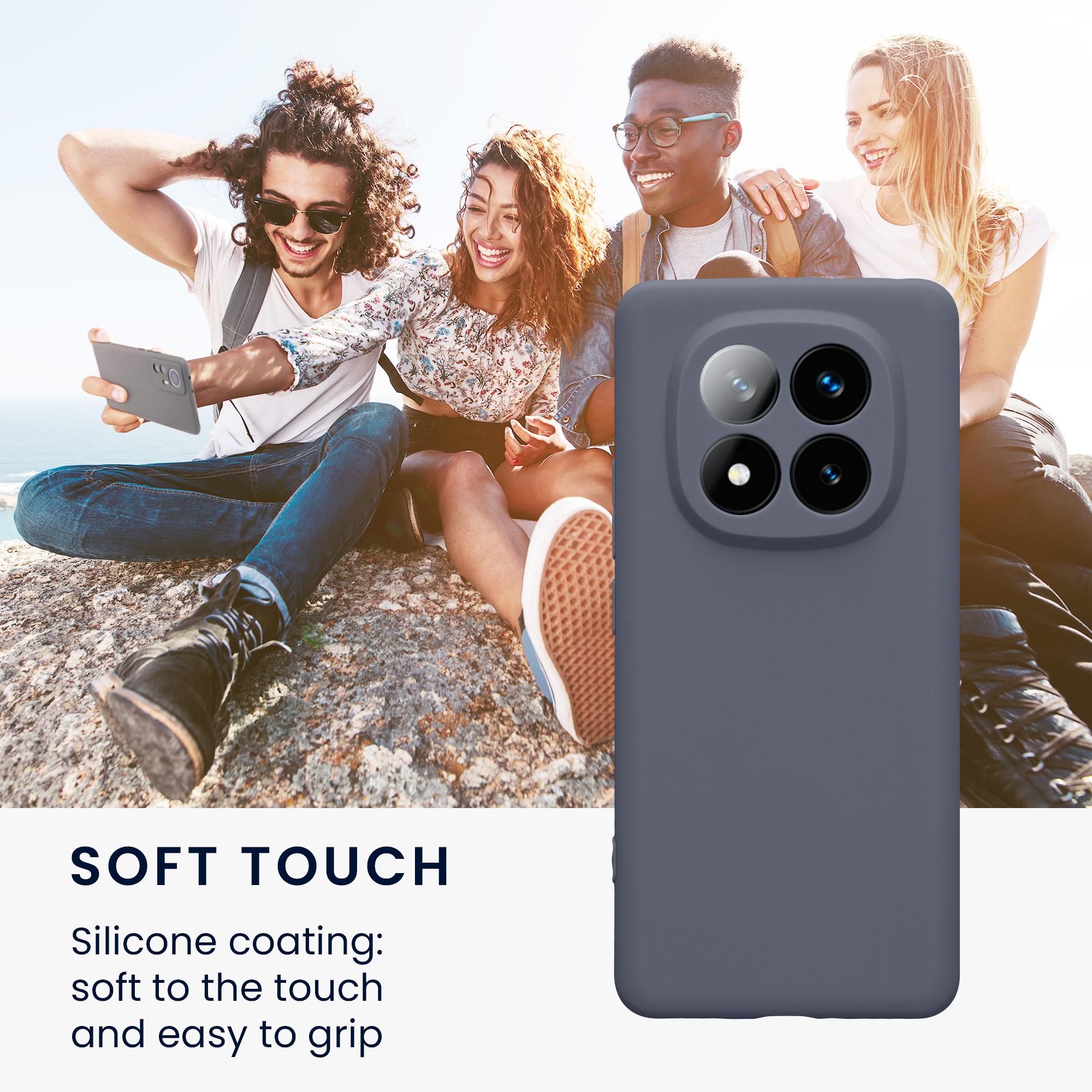 Kryt Xiaomi Redmi Note 14 Pro+ 5G silikonový TPU modrá kwmobile