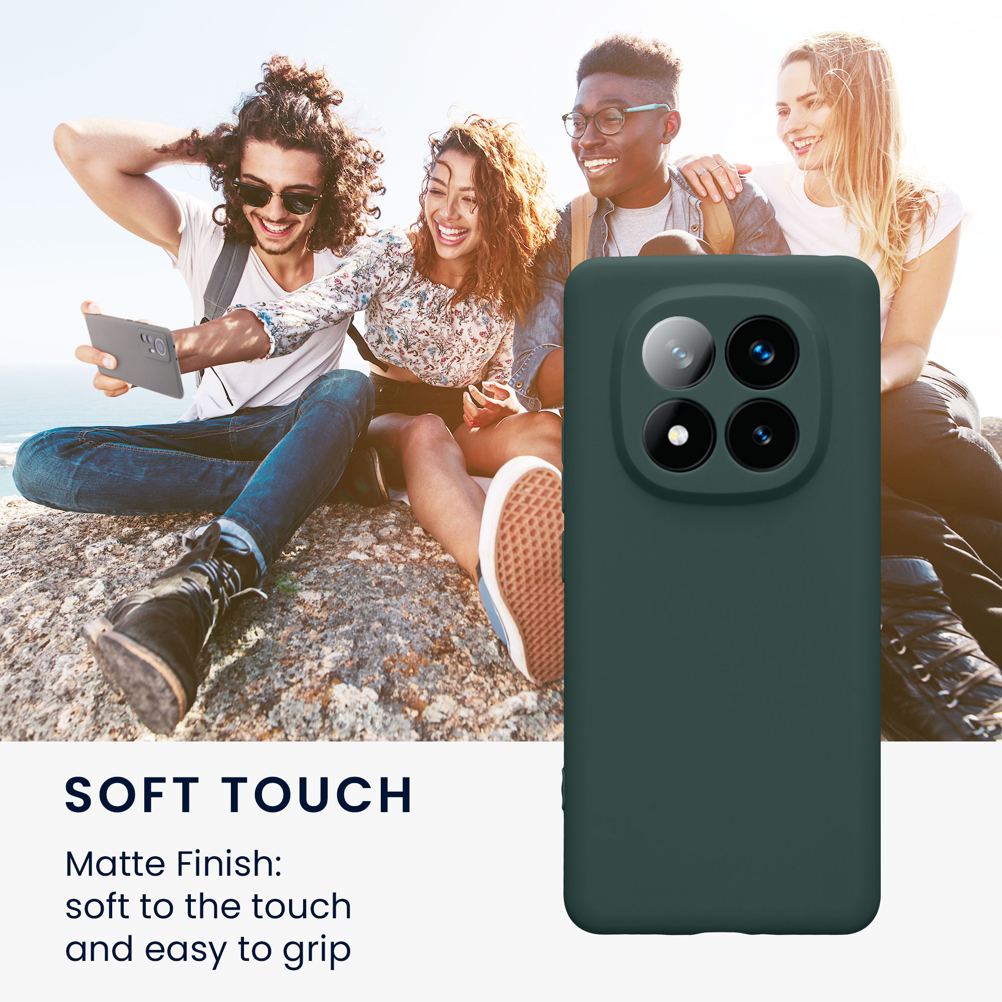 Kryt Xiaomi Redmi Note 14 Pro+ 5G silikonový TPU modrozelená kwmobile