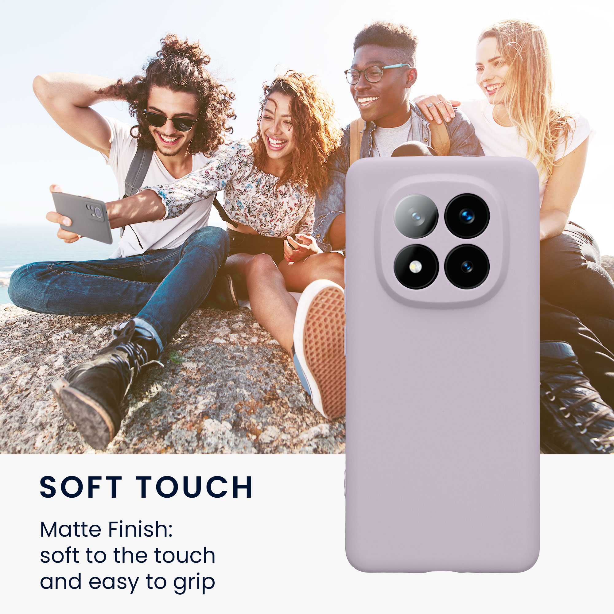Kryt Xiaomi Redmi Note 14 Pro+ 5G silikonový TPU levandulová kwmobile