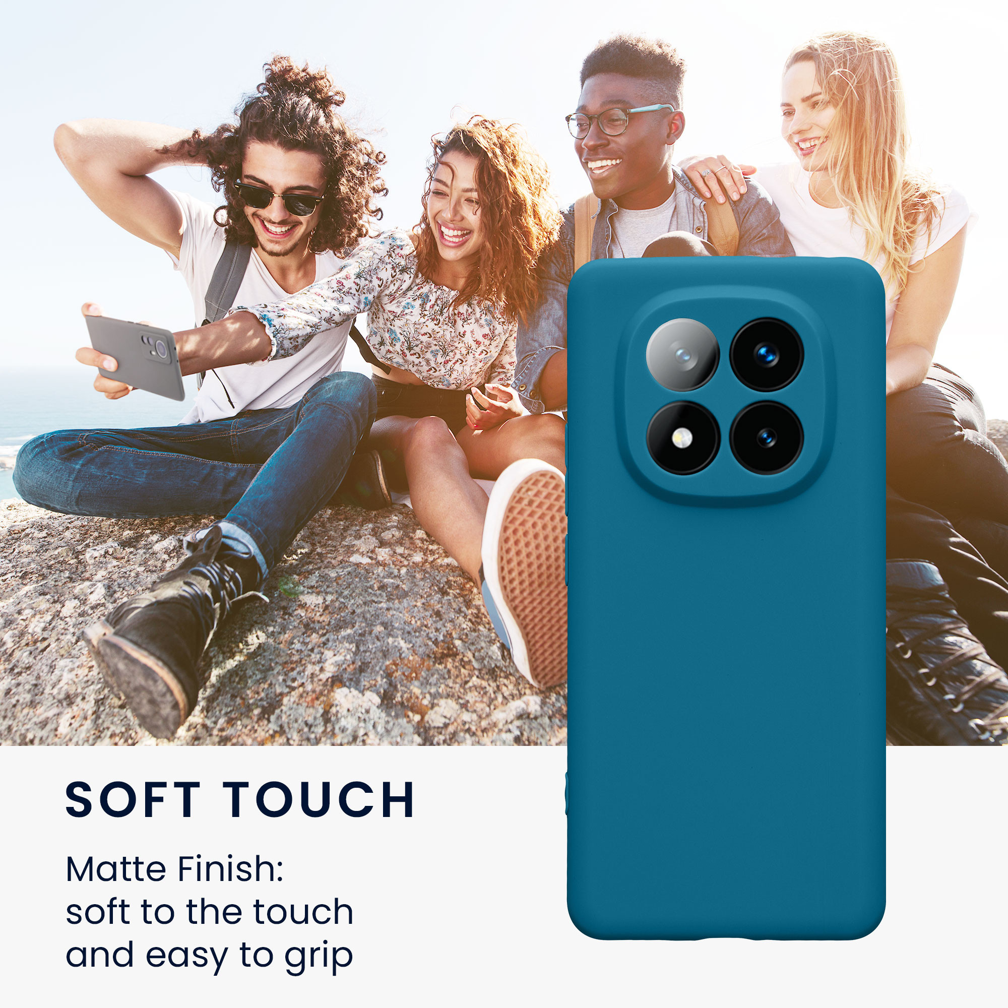 Kryt Xiaomi Redmi Note 14 Pro+ 5G silikonový TPU karibská modrá kwmobile