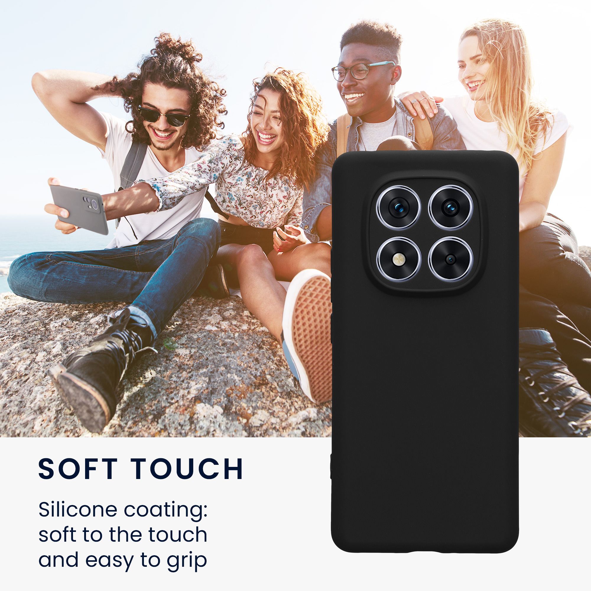 Kryt Xiaomi Redmi Note 14 Pro 5G silikonový TPU černá matná kwmobile