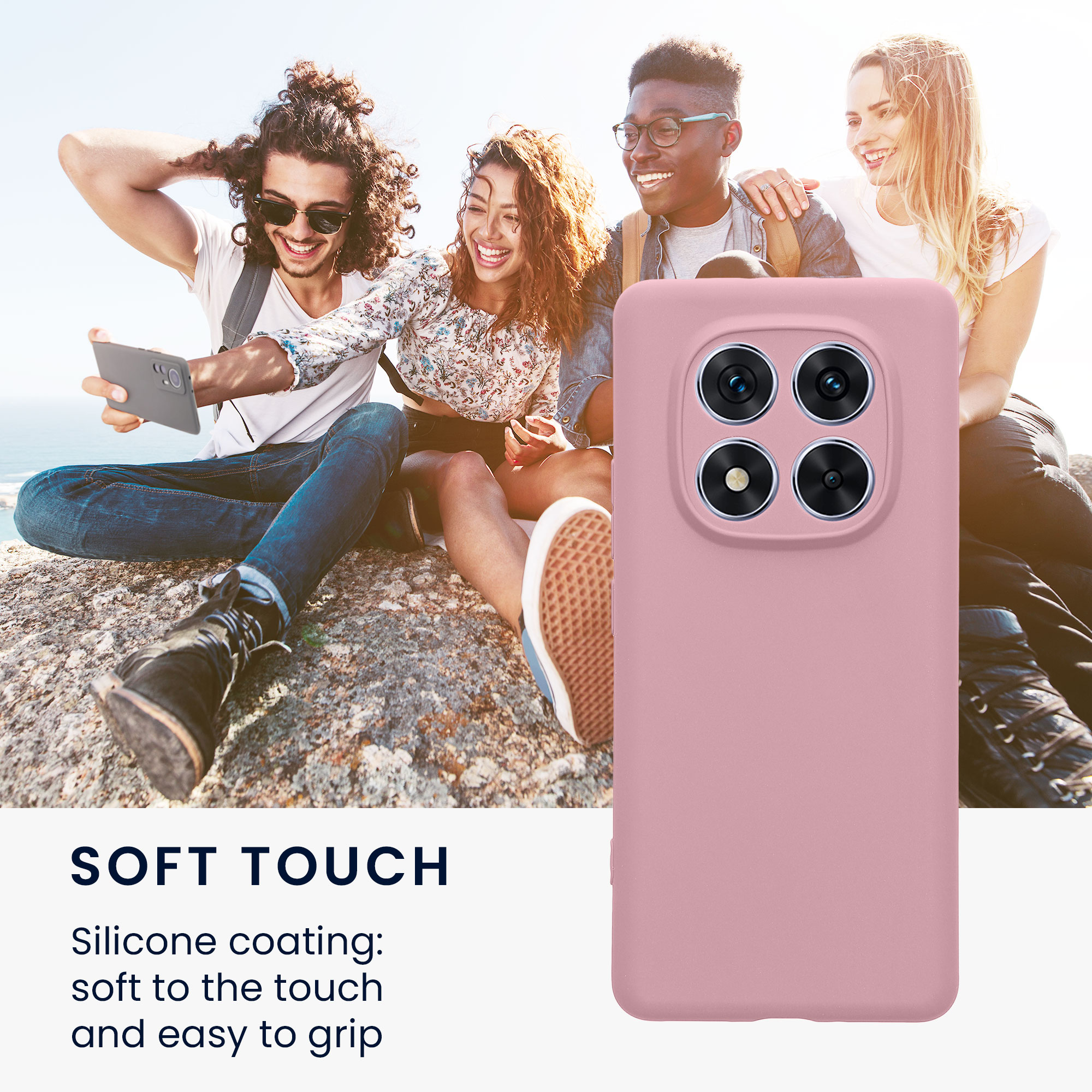 Kryt Xiaomi Redmi Note 14 Pro 5G silikonový TPU růžová kwmobile