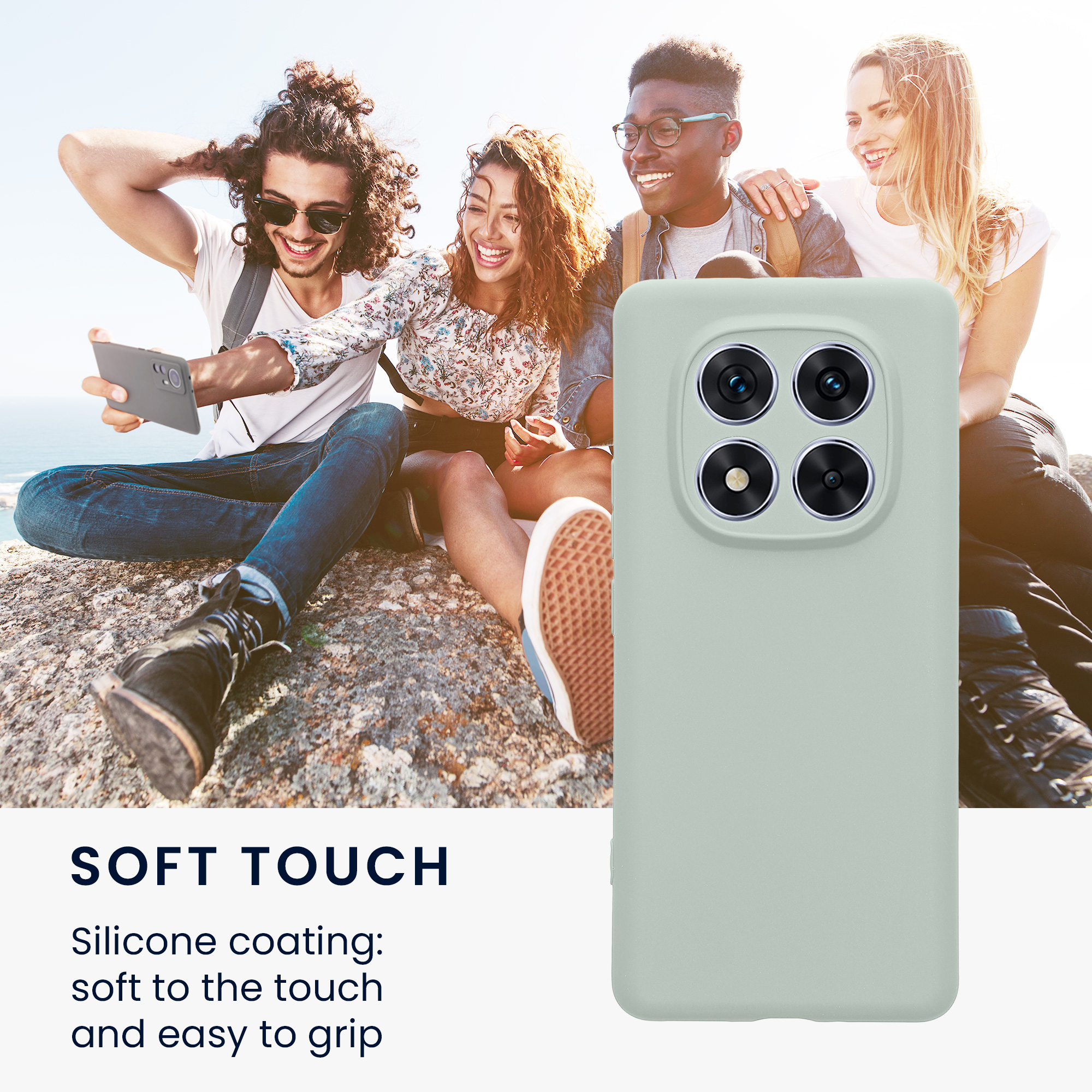 Kryt Xiaomi Redmi Note 14 Pro 5G silikonový TPU mátová kwmobile