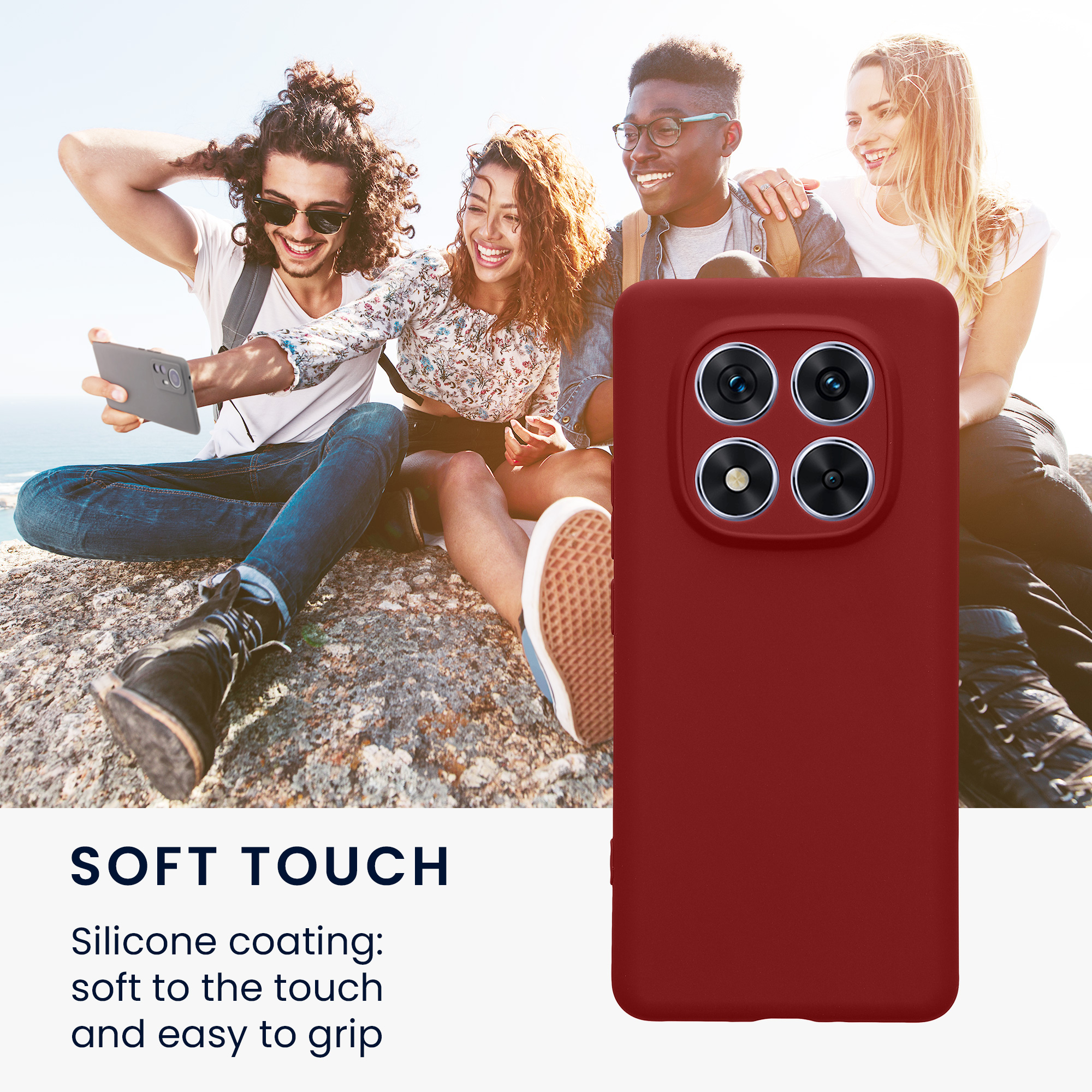Kryt Xiaomi Redmi Note 14 Pro 5G silikonový TPU červená kwmobile