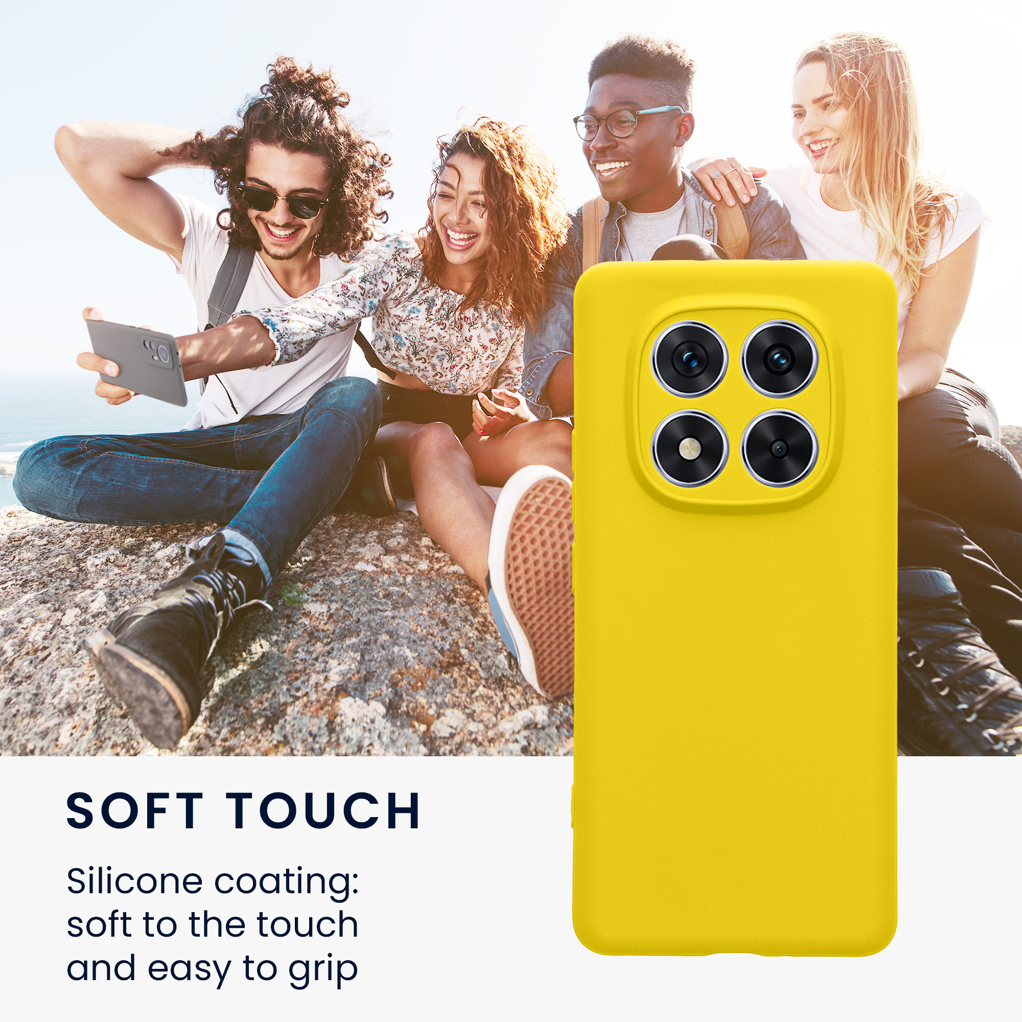 Kryt Xiaomi Redmi Note 14 Pro 5G silikonový TPU zářivě žlutá kwmobile