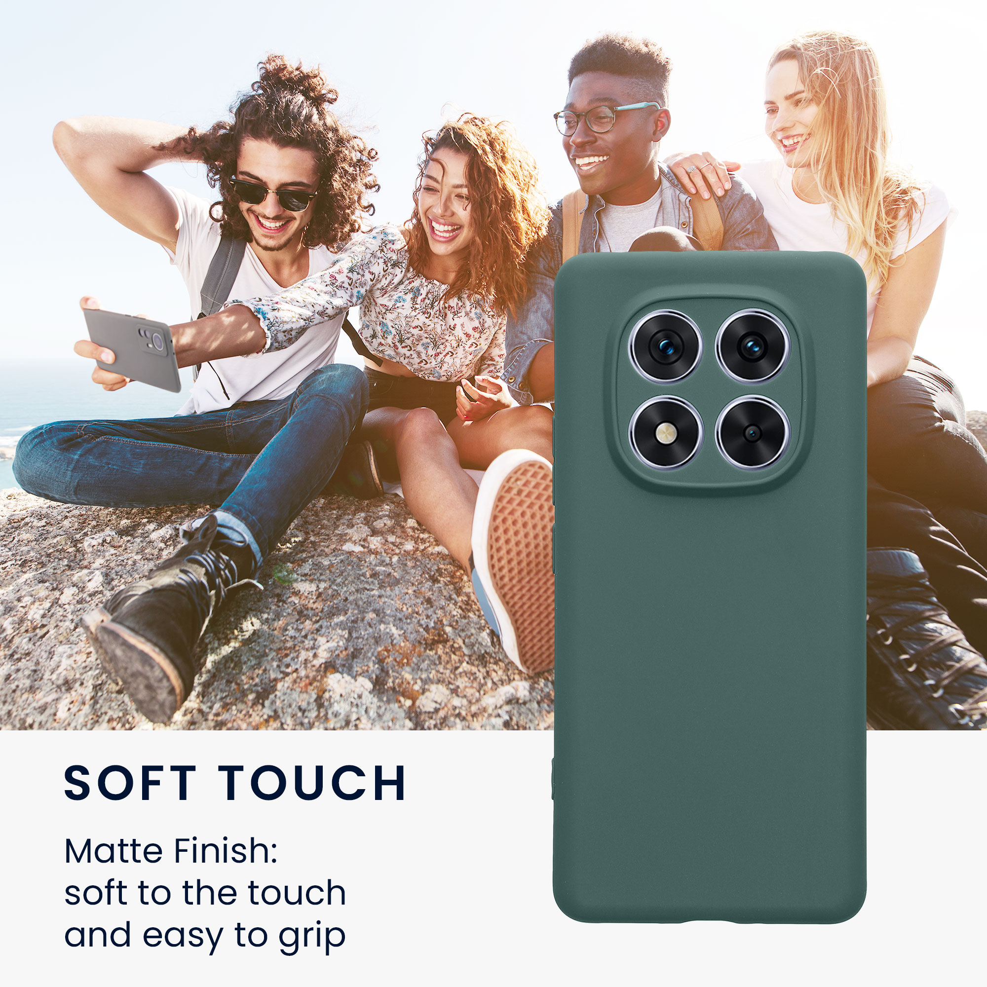 Kryt Xiaomi Redmi Note 14 Pro 5G silikonový TPU modrozelená kwmobile