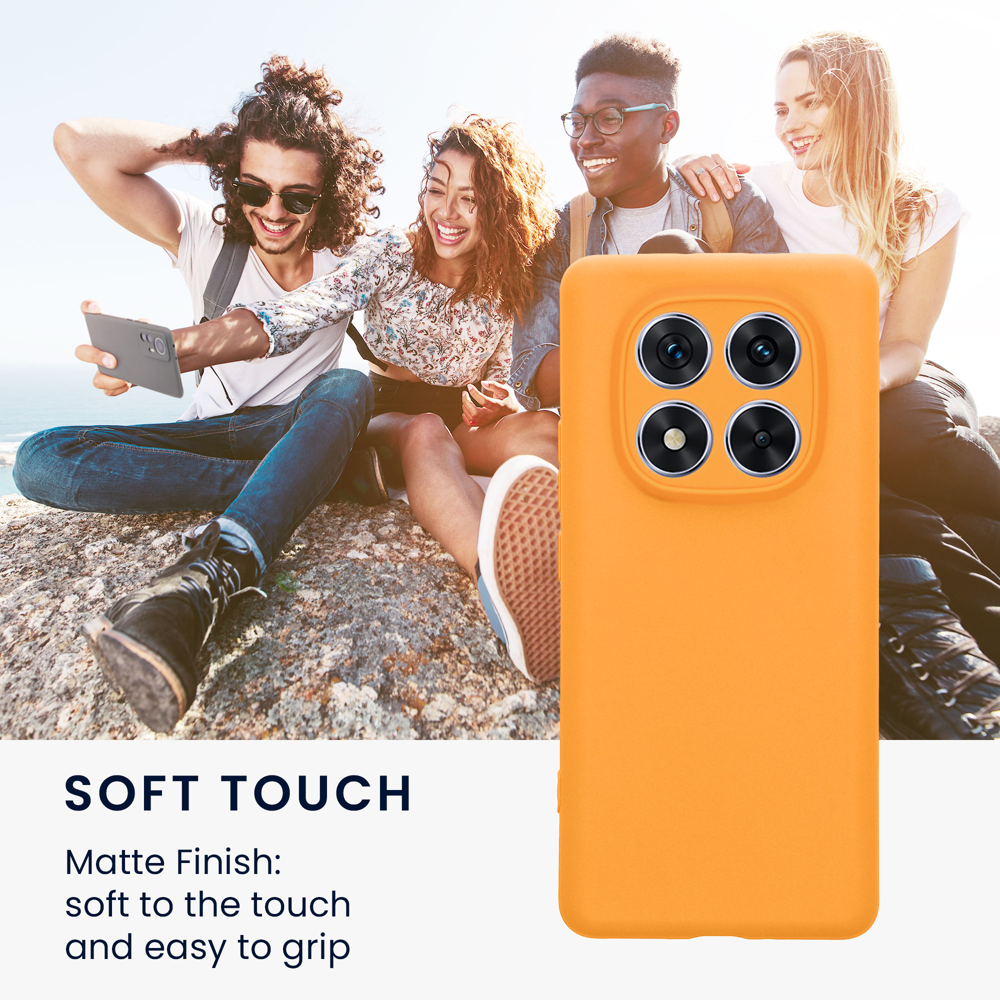 Kryt Xiaomi Redmi Note 14 Pro 5G silikonový TPU oranžová kwmobile