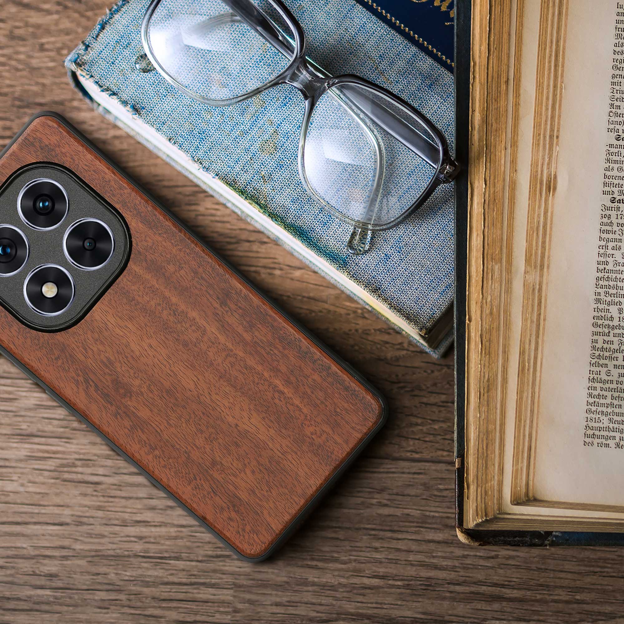 Dřevěný kryt Xiaomi Redmi Note 14 Pro 5G TPU nárazník hnědá kwmobile