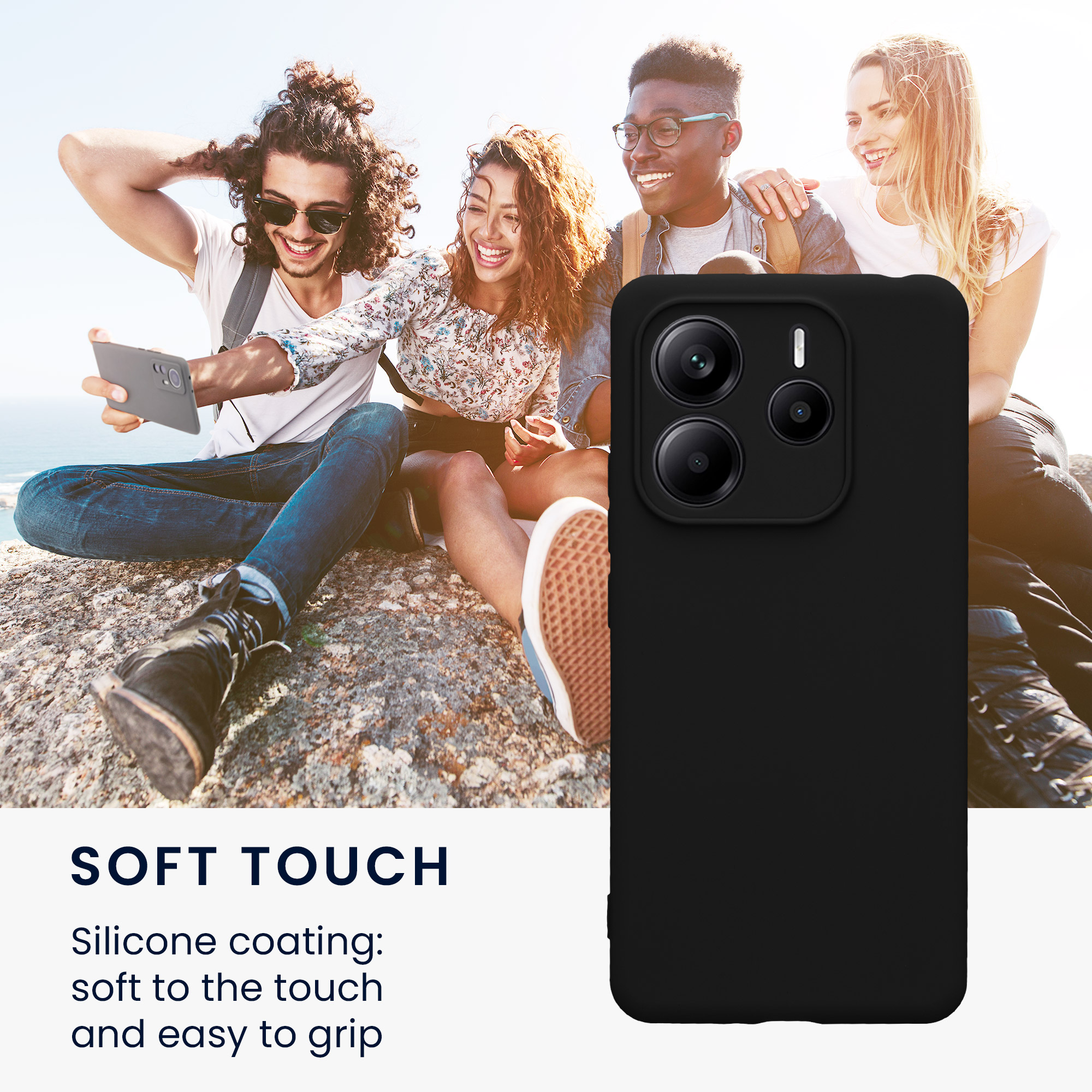 Kryt Xiaomi Redmi Note 14 5G (Not for 4G) silikonový TPU černá matná kwmobile