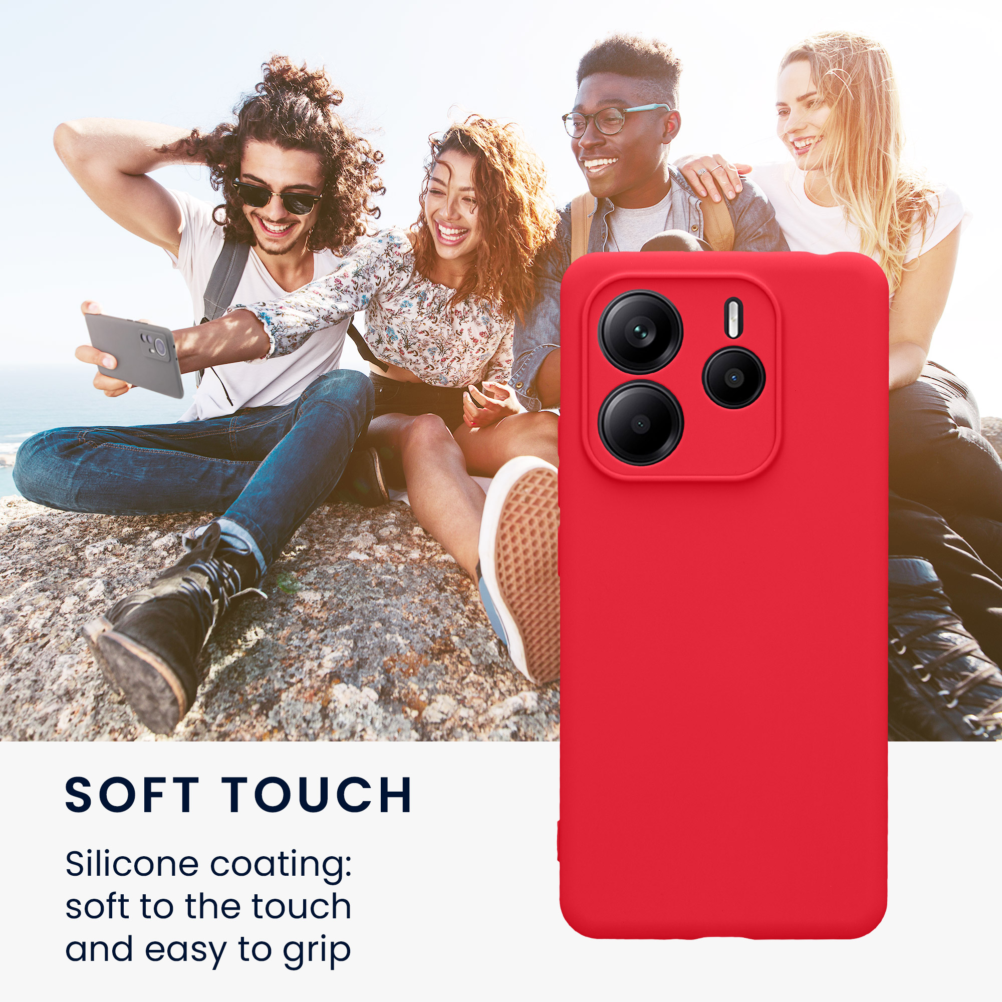 Kryt Xiaomi Redmi Note 14 5G (Not for 4G) silikonový TPU růžová kwmobile