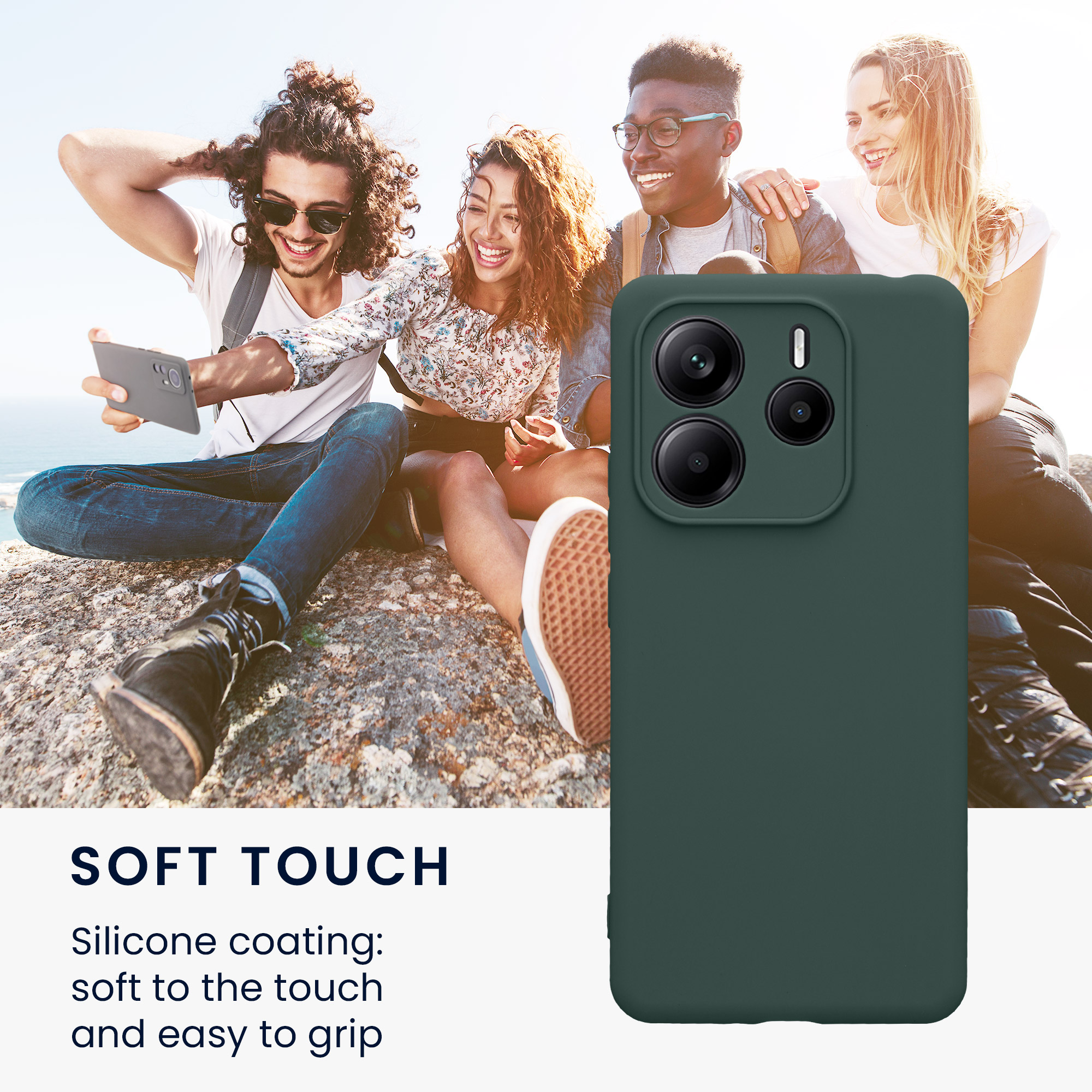 Kryt Xiaomi Redmi Note 14 5G (Not for 4G) silikonový TPU zelená kwmobile