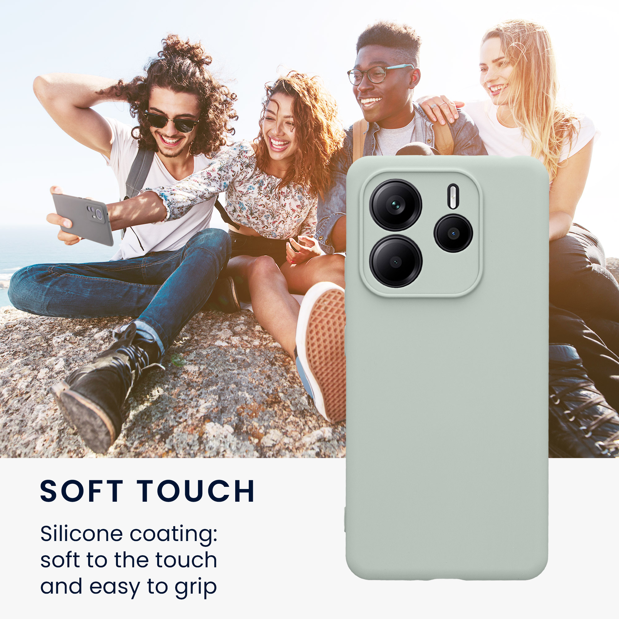 Kryt Xiaomi Redmi Note 14 5G (Not for 4G) silikonový TPU mátová kwmobile