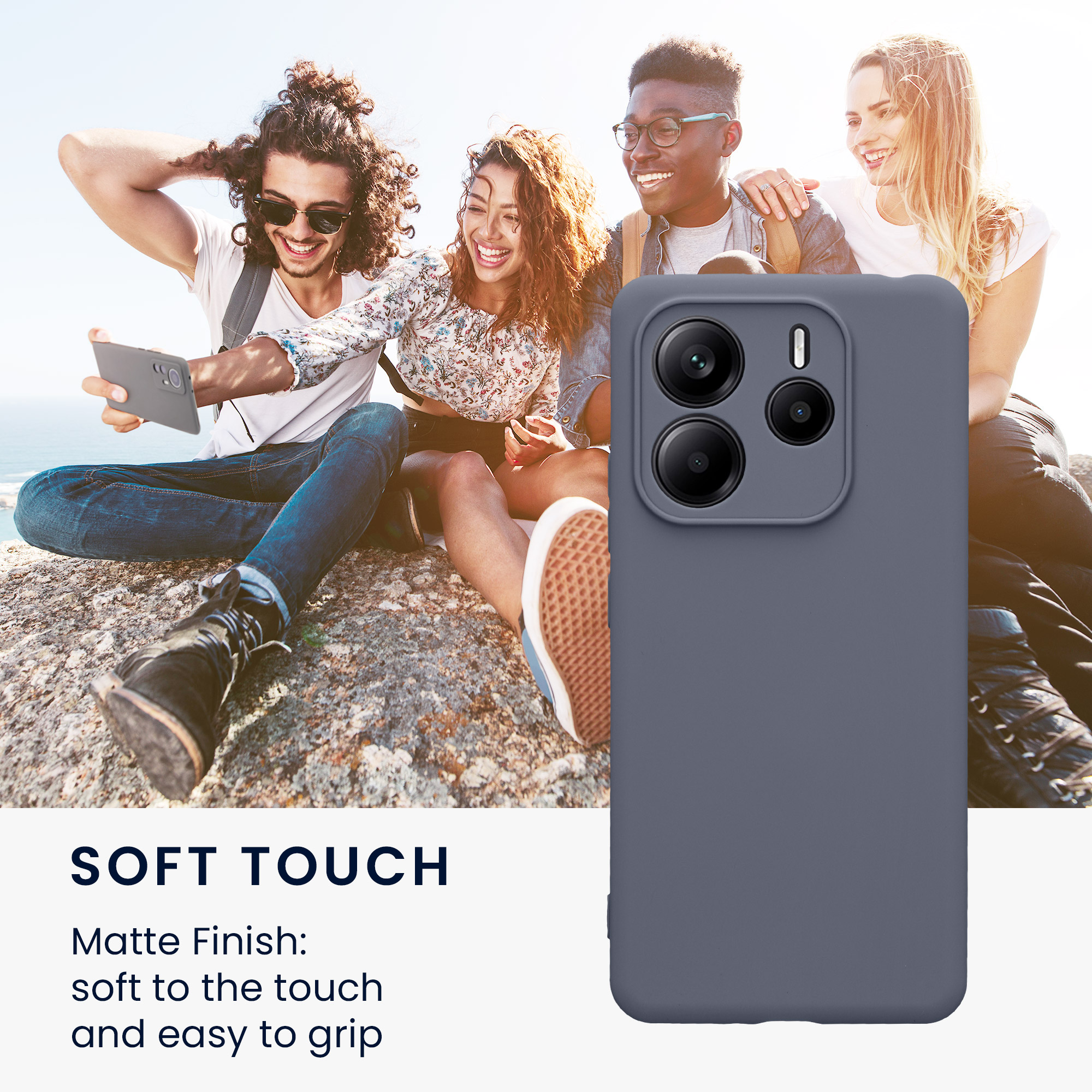Kryt Xiaomi Redmi Note 14 5G (Not for 4G) silikonový TPU modrá kwmobile