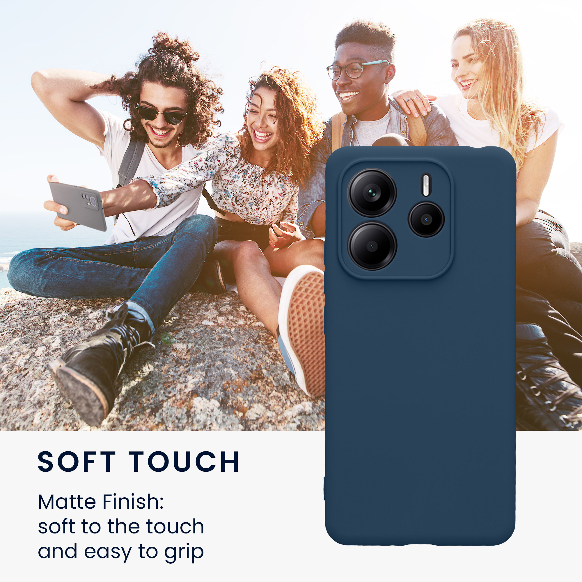 Kryt Xiaomi Redmi Note 14 5G (Not for 4G) silikonový TPU modrá kwmobile