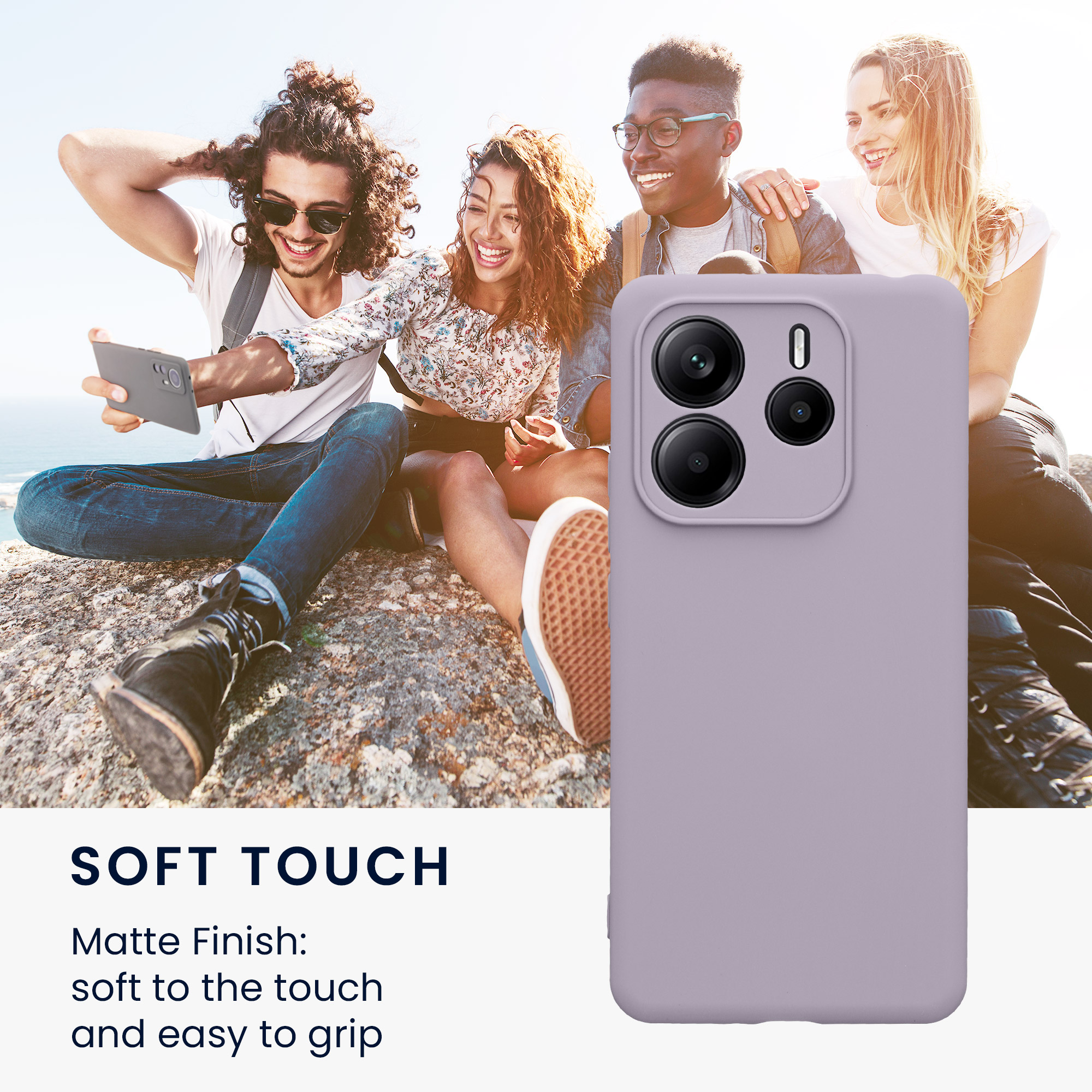 Kryt Xiaomi Redmi Note 14 5G (Not for 4G) silikonový TPU levandulová kwmobile