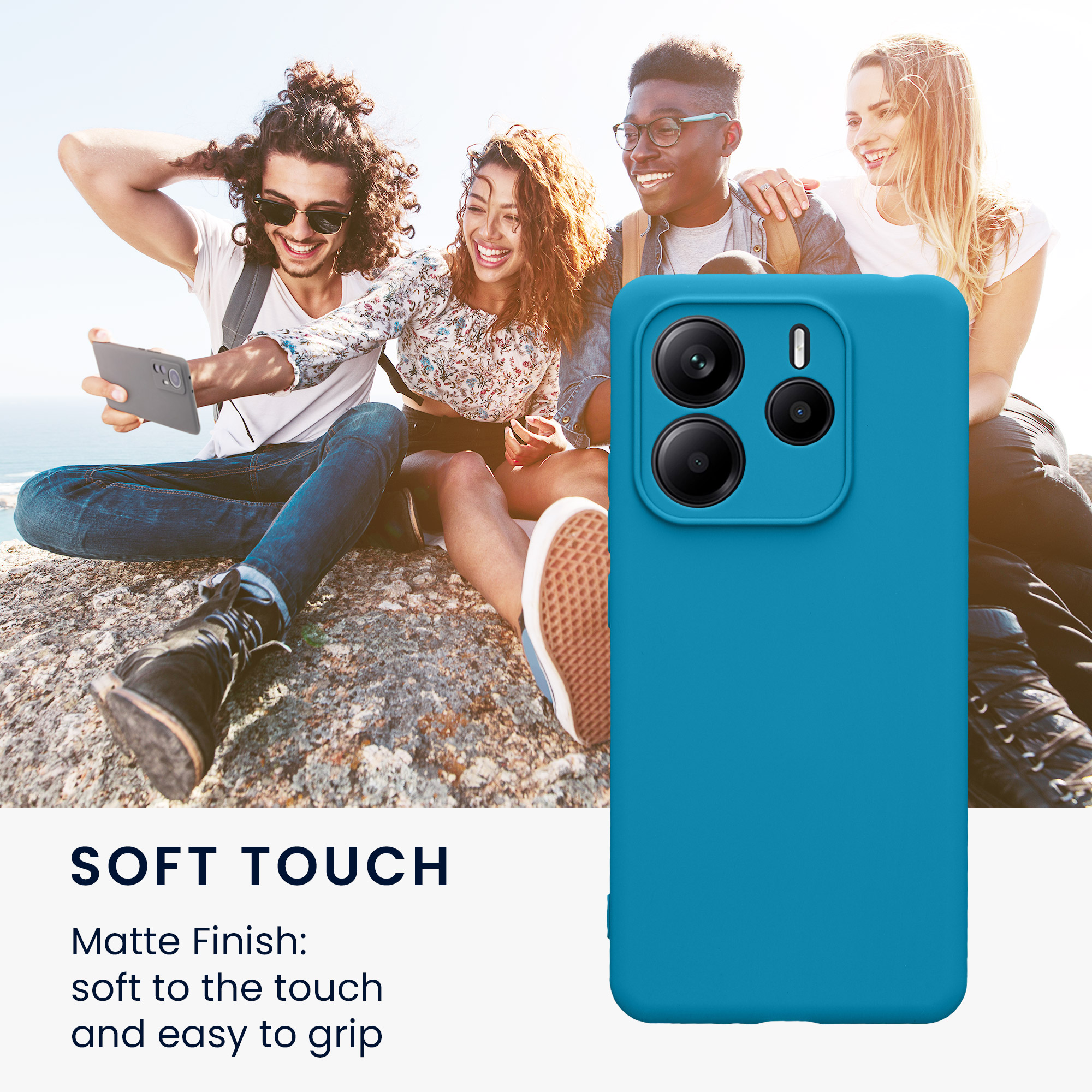 Kryt Xiaomi Redmi Note 14 5G (Not for 4G) silikonový TPU karibská modrá kwmobile