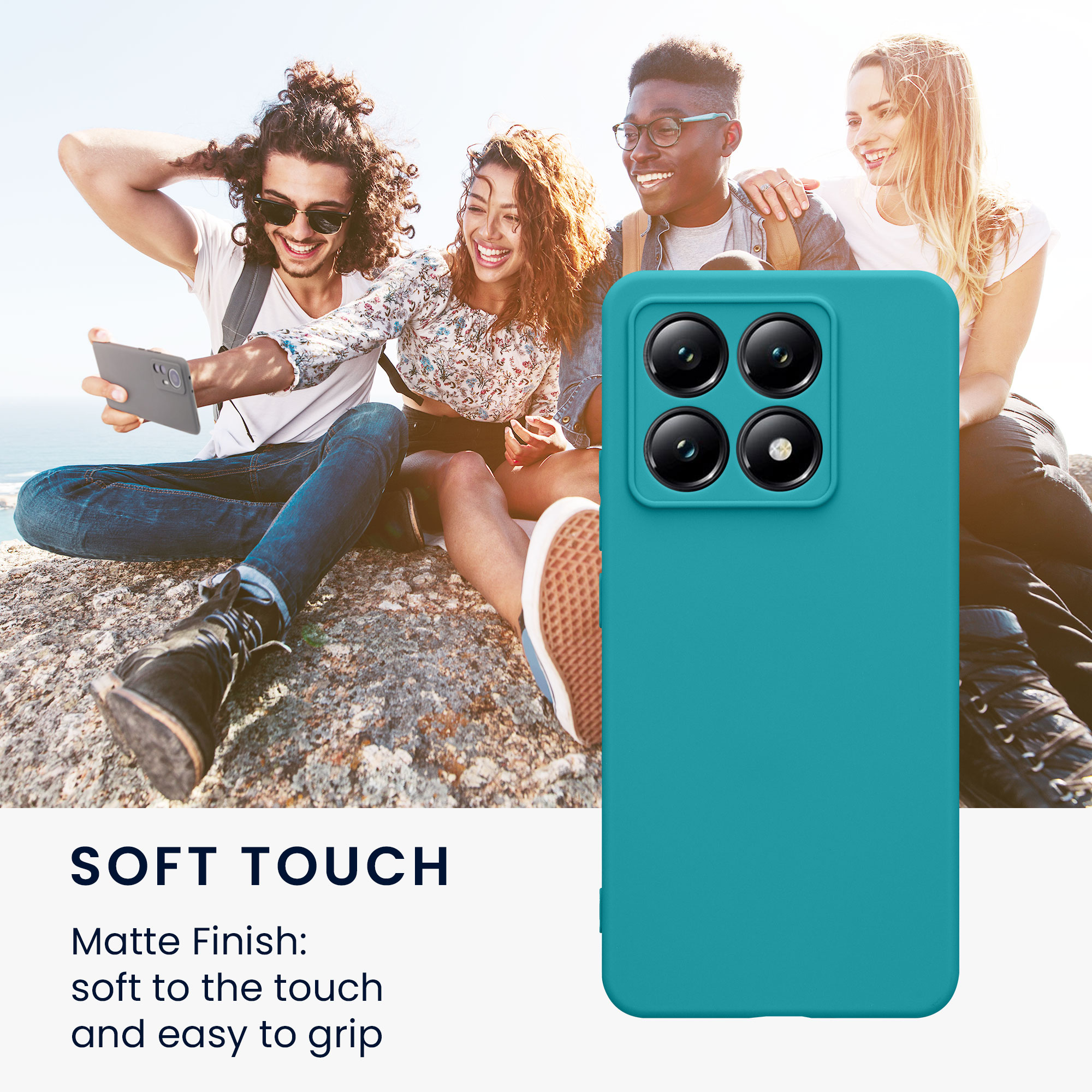 Kryt na mobil Xiaomi 14T kwmobile Soft Matte matná petrolejová