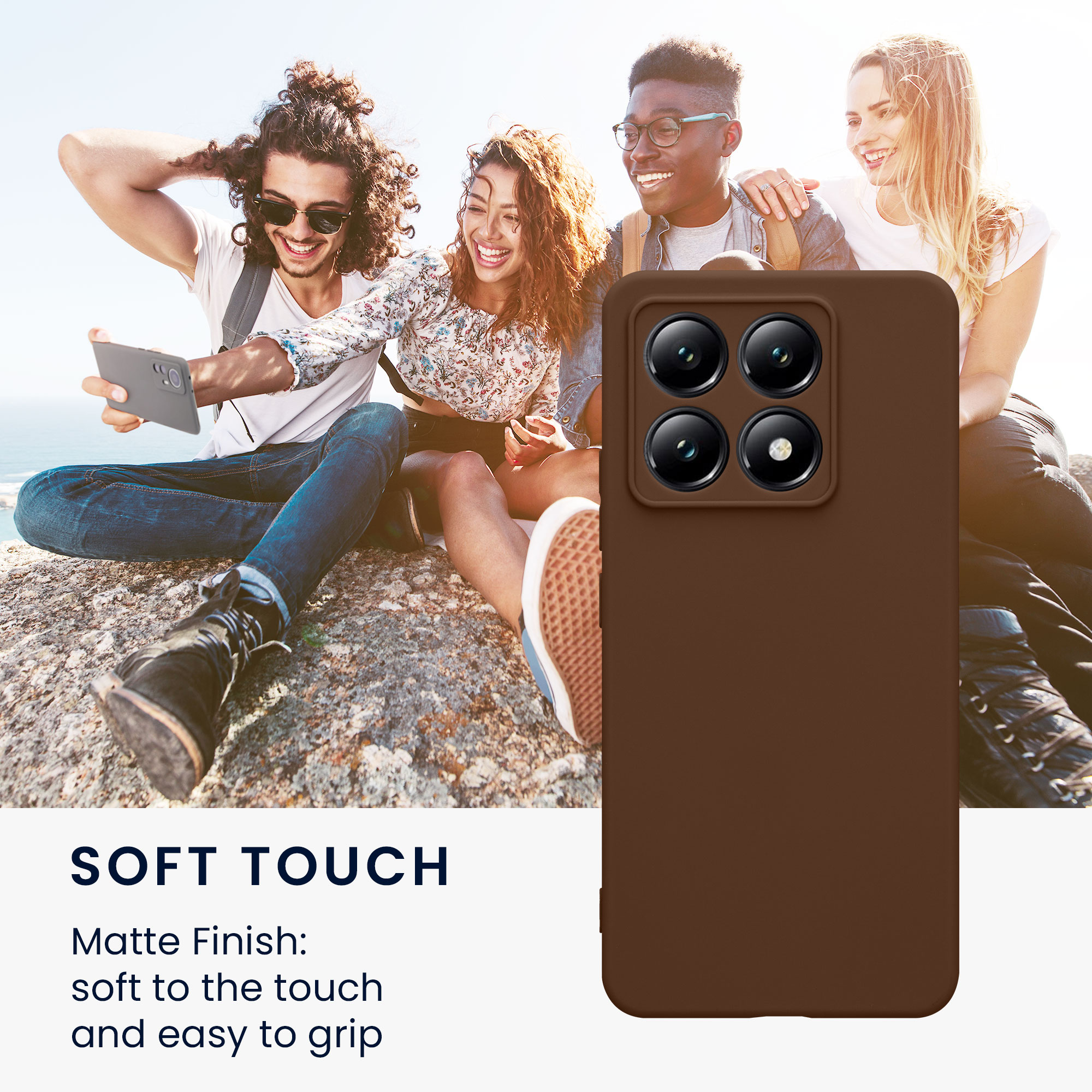 Pouzdro pro Xiaomi 14T kwmobile tenké TPU - čokoládová