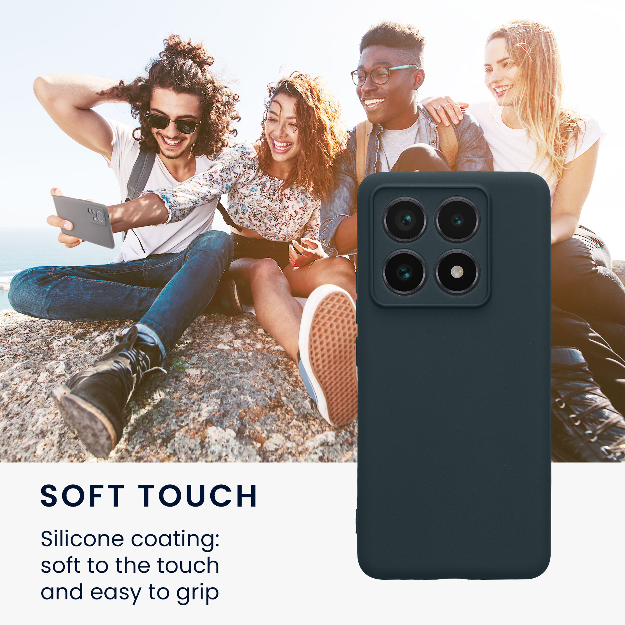Kryt na mobil Xiaomi 14T Pro kwmobile Soft Matte tmavě břidlicová