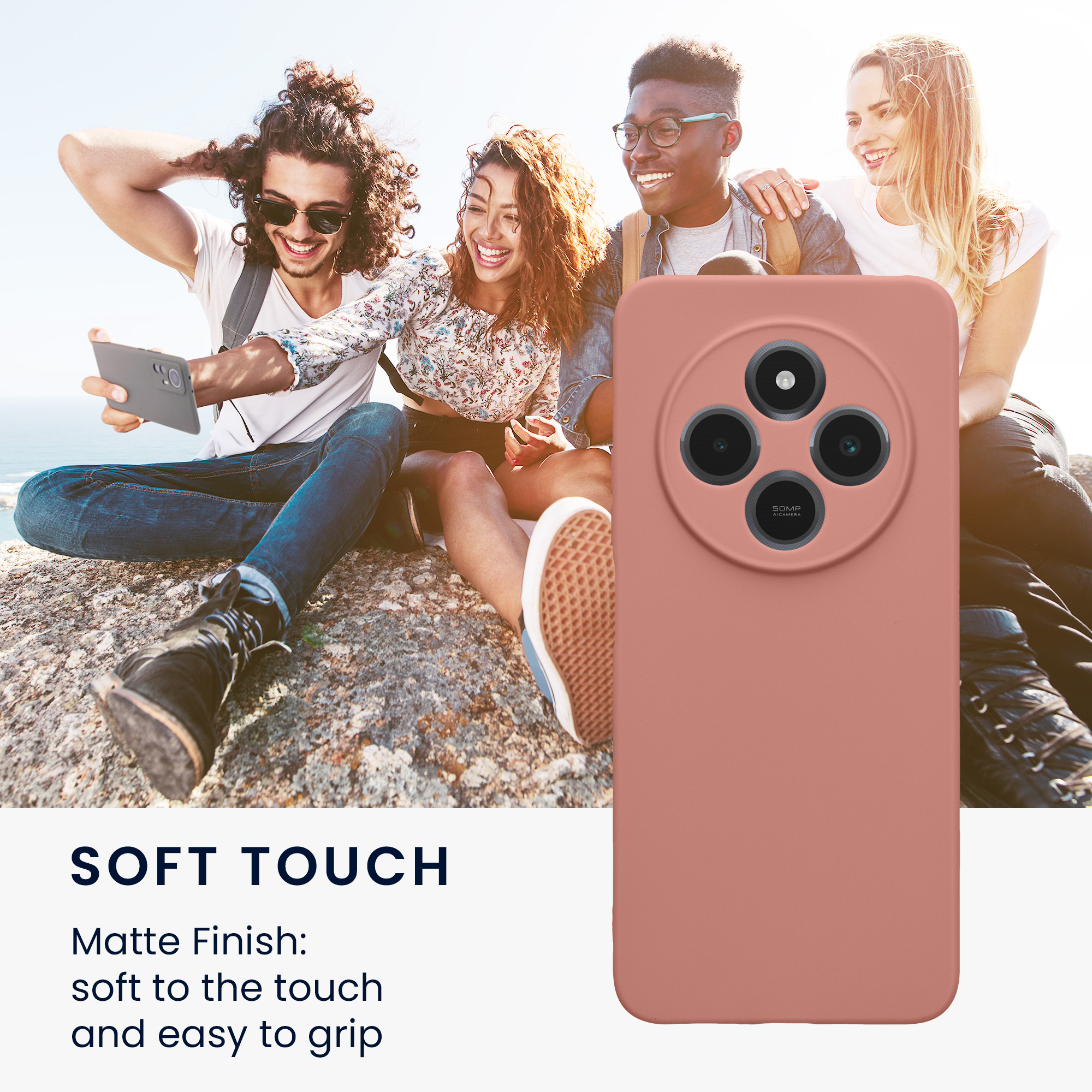 Kryt Xiaomi Redmi 14C silikonový TPU červená kwmobile