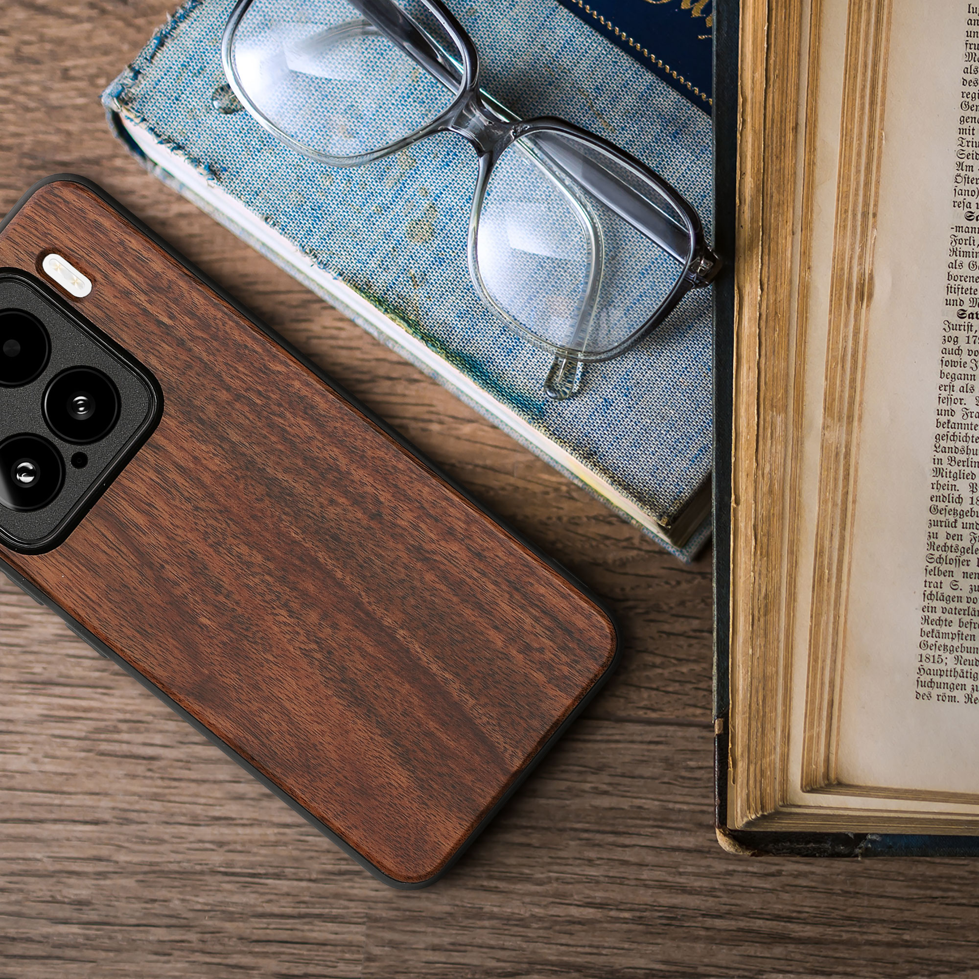 Kryt na mobil Xiaomi 15 kwmobile dřevěný vintage hnědá / hnědá