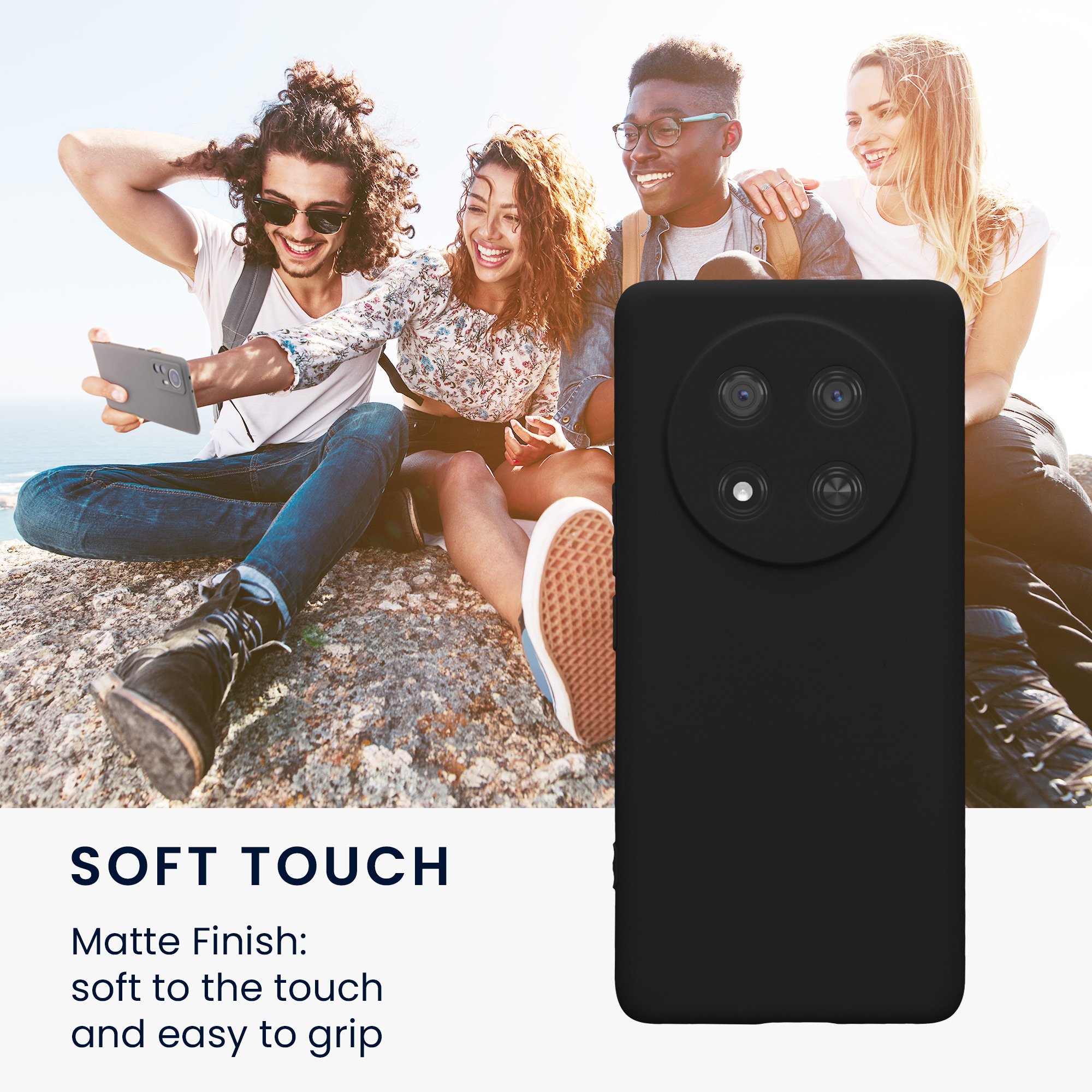 Tenký matný TPU kryt pro HONOR Magic7 Lite kwmobile ‑ matná černá