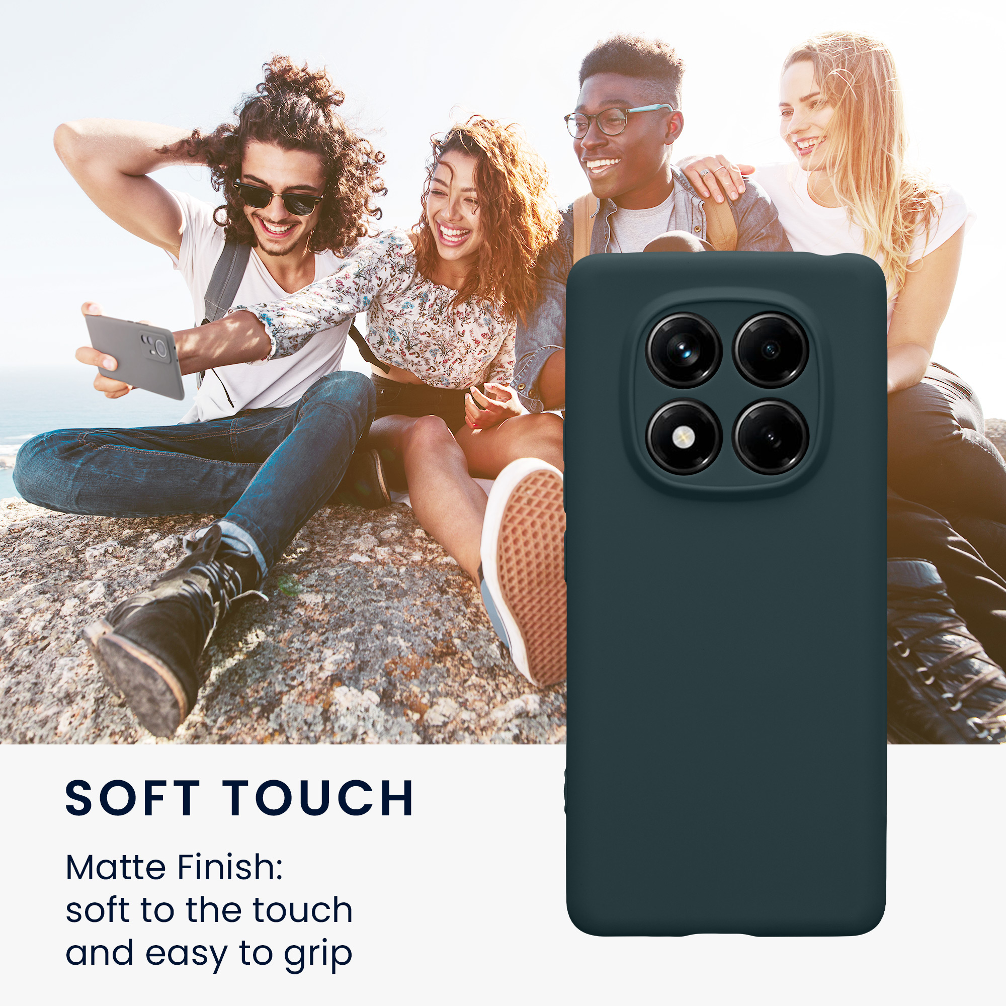 Kryt Xiaomi Redmi Note 14 Pro 4G silikonový TPU tmavá břidlice kwmobile