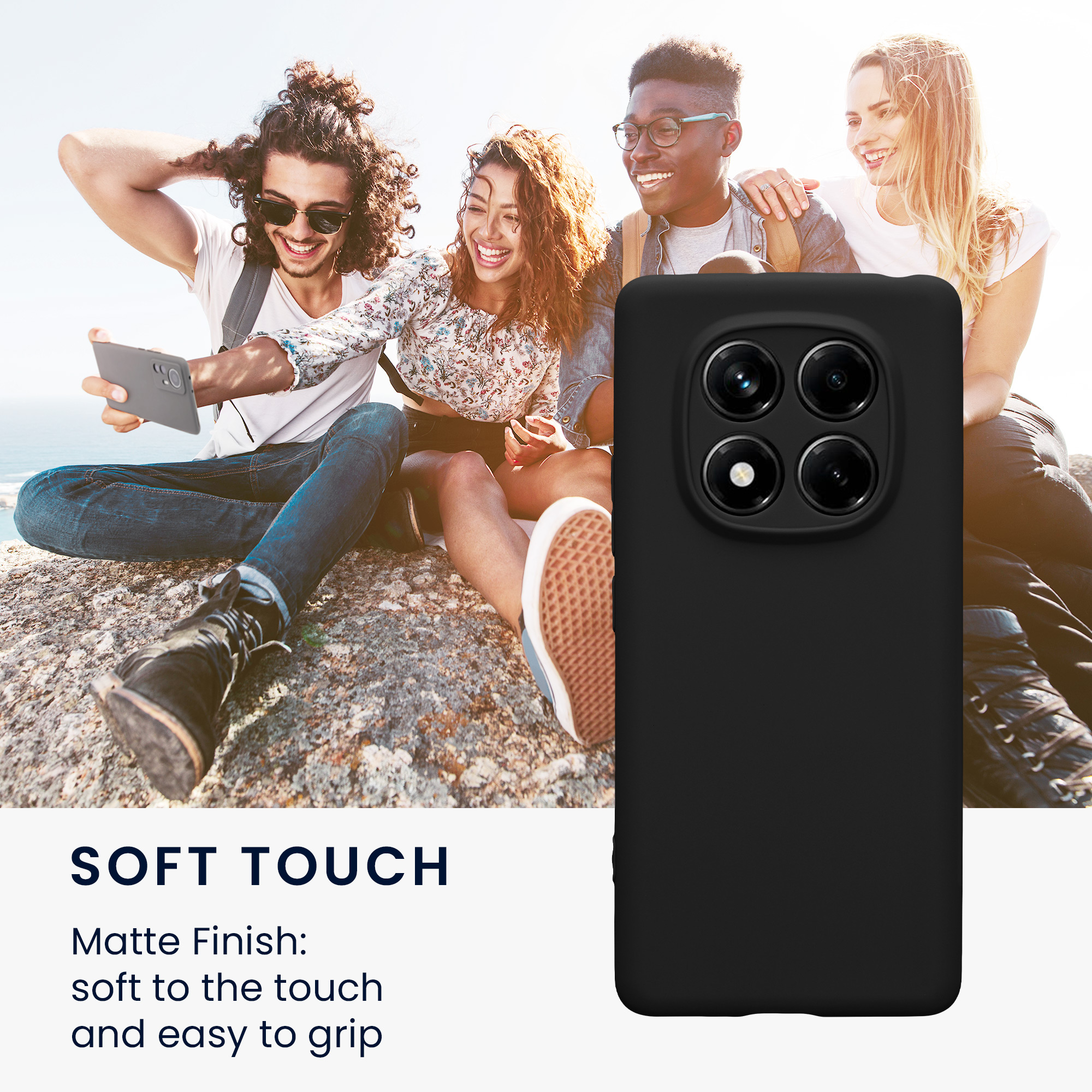 Kryt Xiaomi Redmi Note 14 Pro 4G silikonový TPU černá matná kwmobile