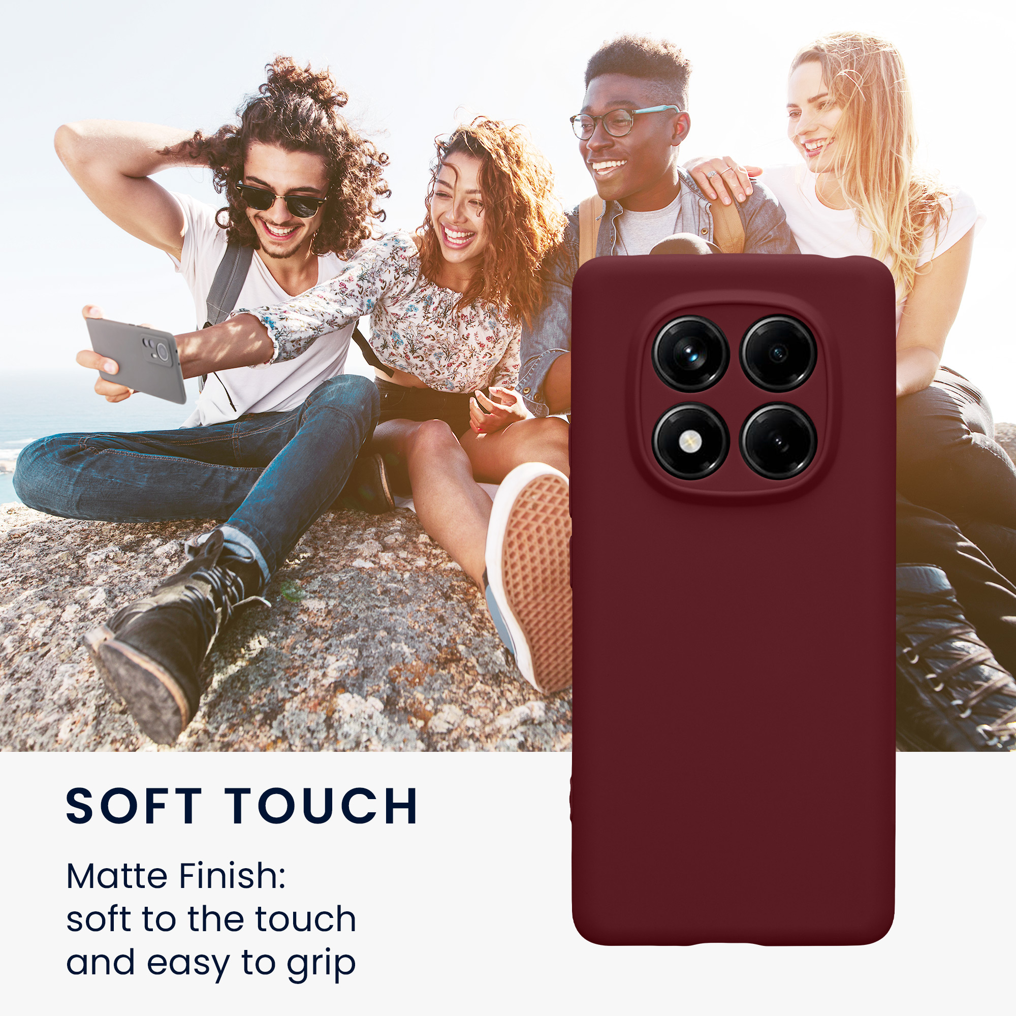Kryt Xiaomi Redmi Note 14 Pro 4G silikonový TPU červená kwmobile