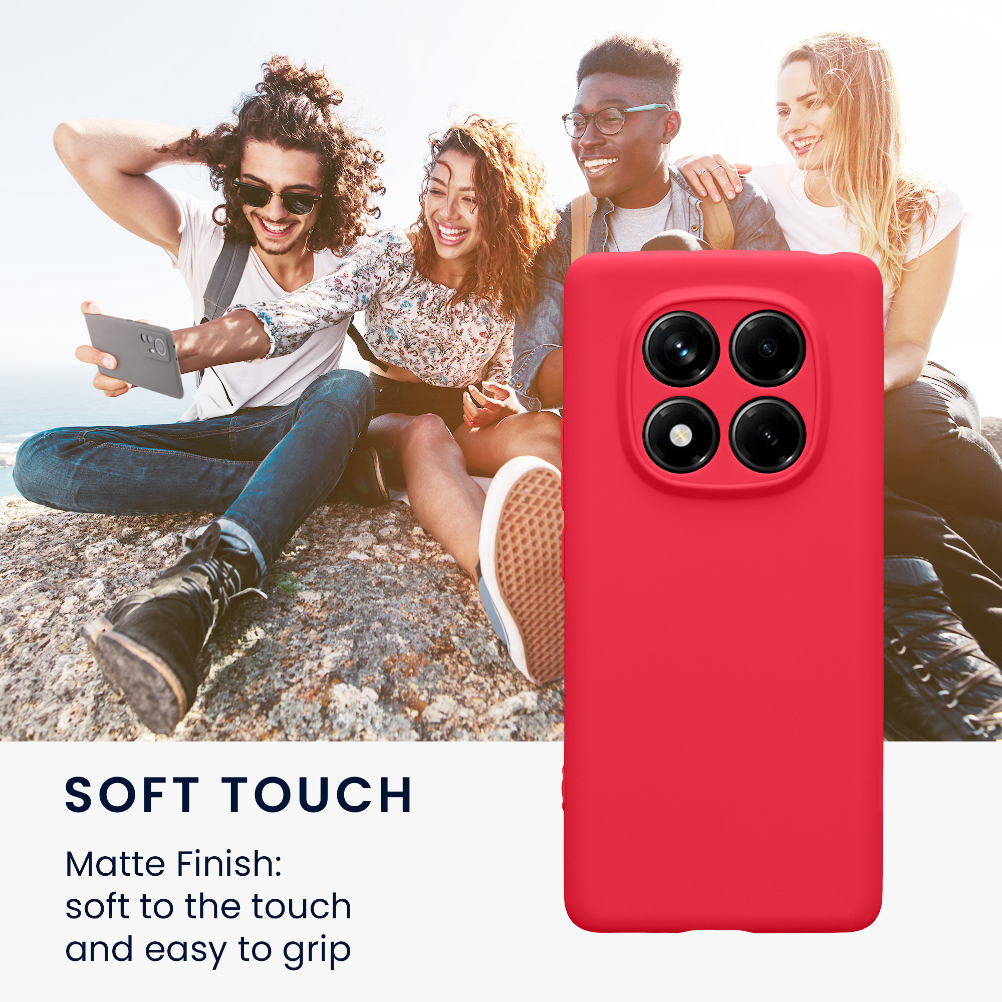 Kryt Xiaomi Redmi Note 14 Pro 4G silikonový TPU růžová kwmobile