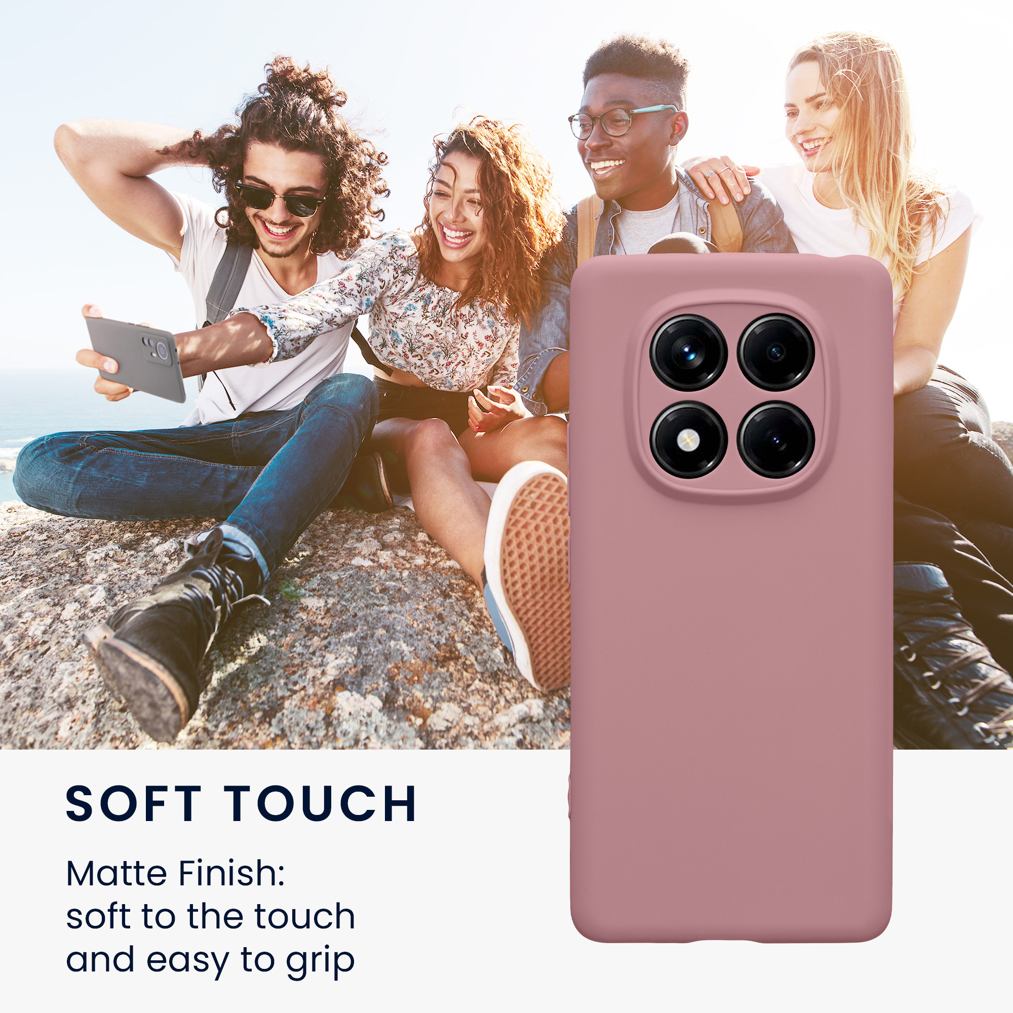 Kryt Xiaomi Redmi Note 14 Pro 4G silikonový TPU růžová kwmobile
