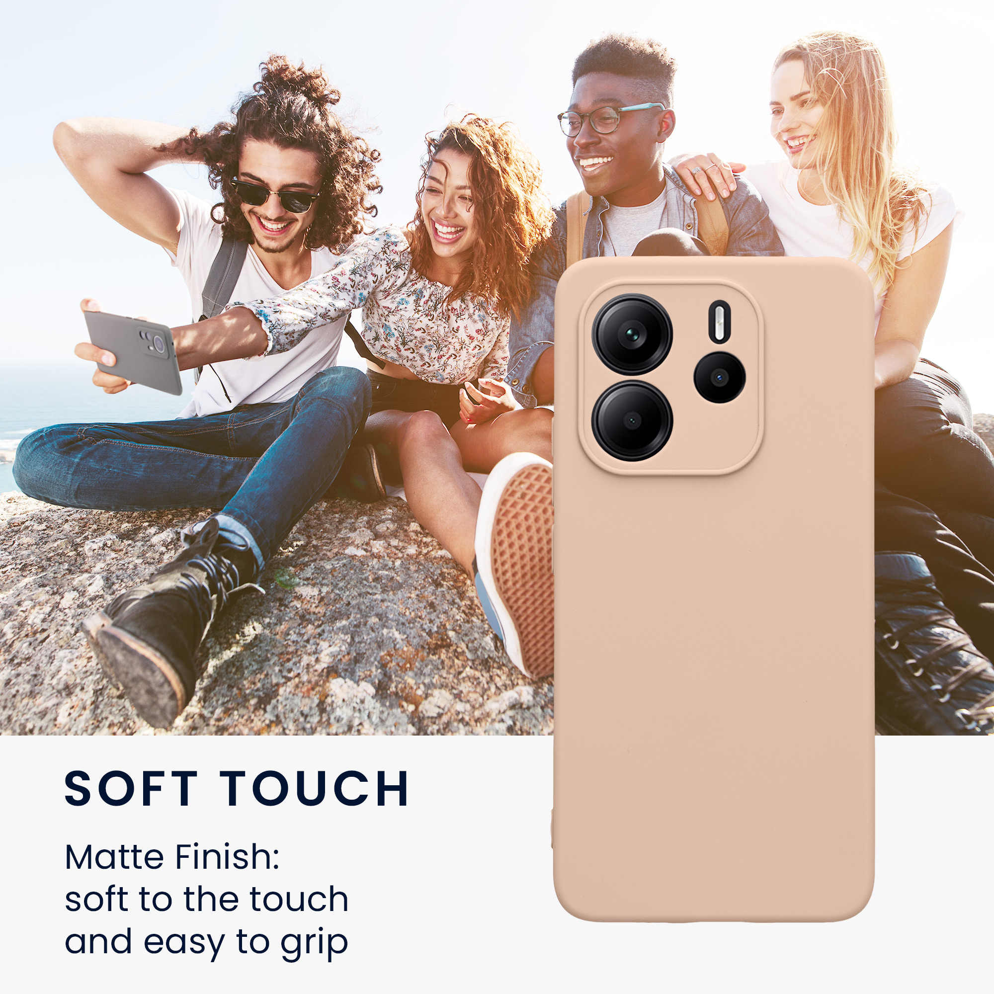 Pouzdro pro Xiaomi Redmi Note 14 4G (není pro verzi 5G) kwmobile tenké TPU - kokosová
