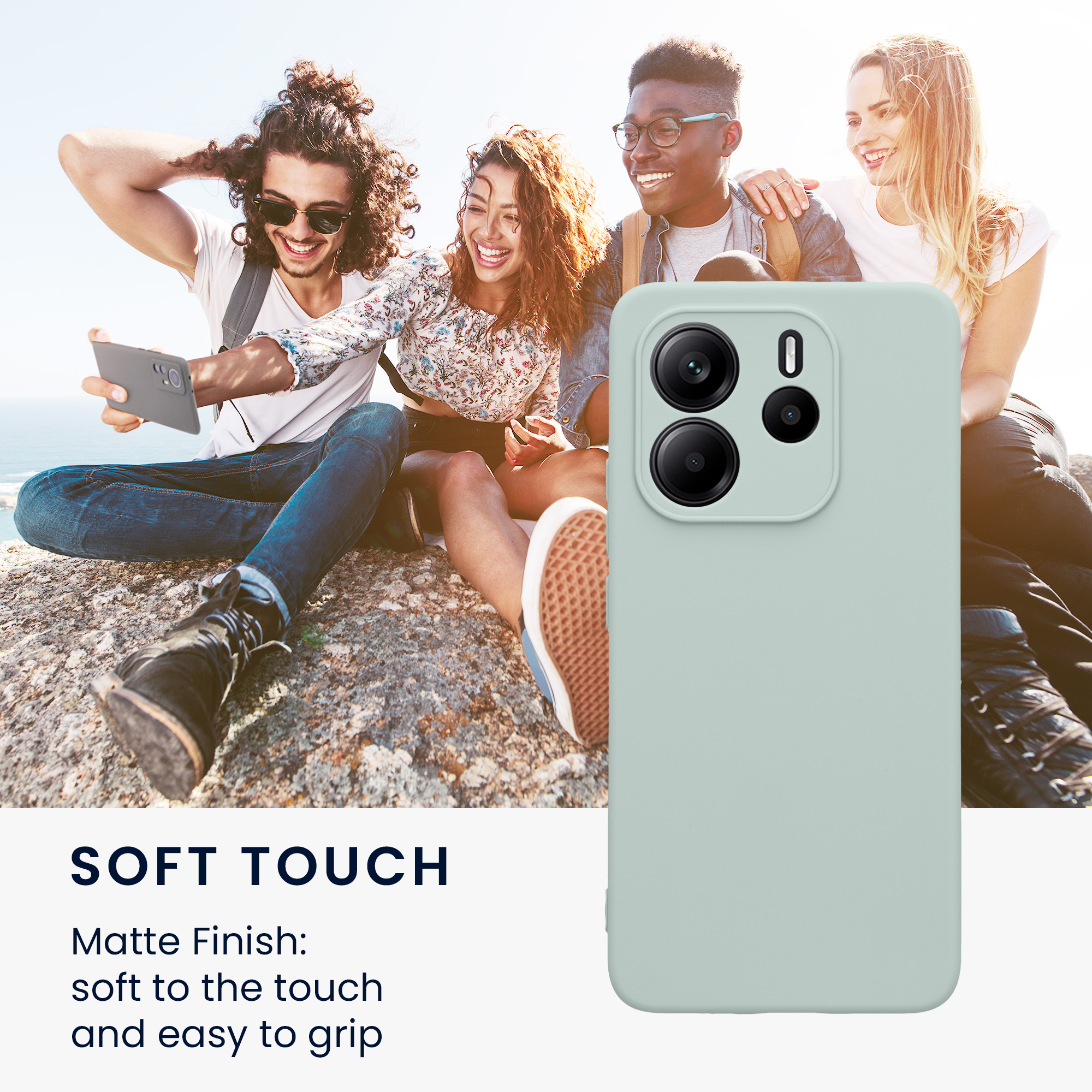 Kryt Xiaomi Redmi Note 14 4G (Not for 5G) silikonový TPU mátová kwmobile