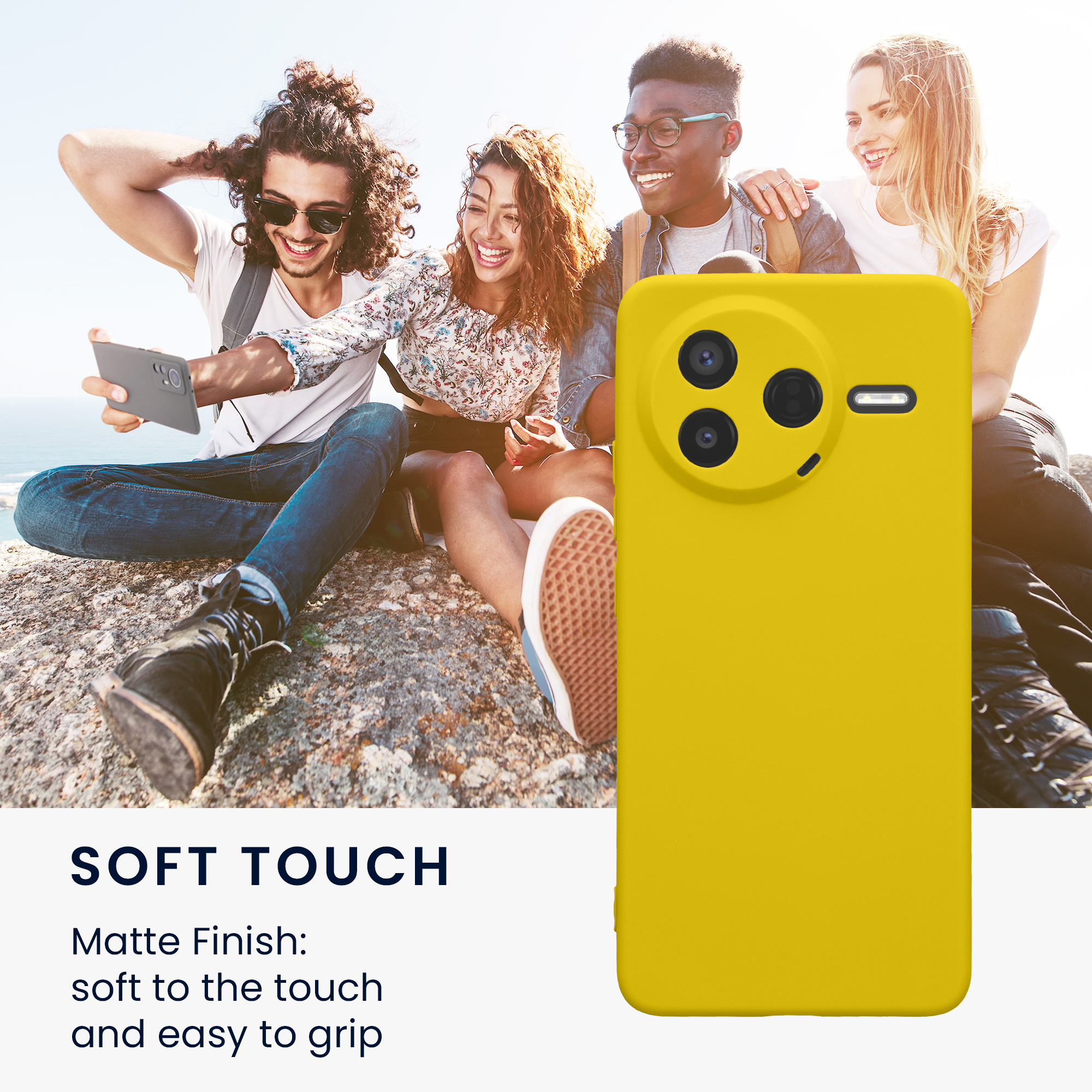 Kryt Xiaomi Poco F7 Pro silikonový TPU zářivě žlutá kwmobile
