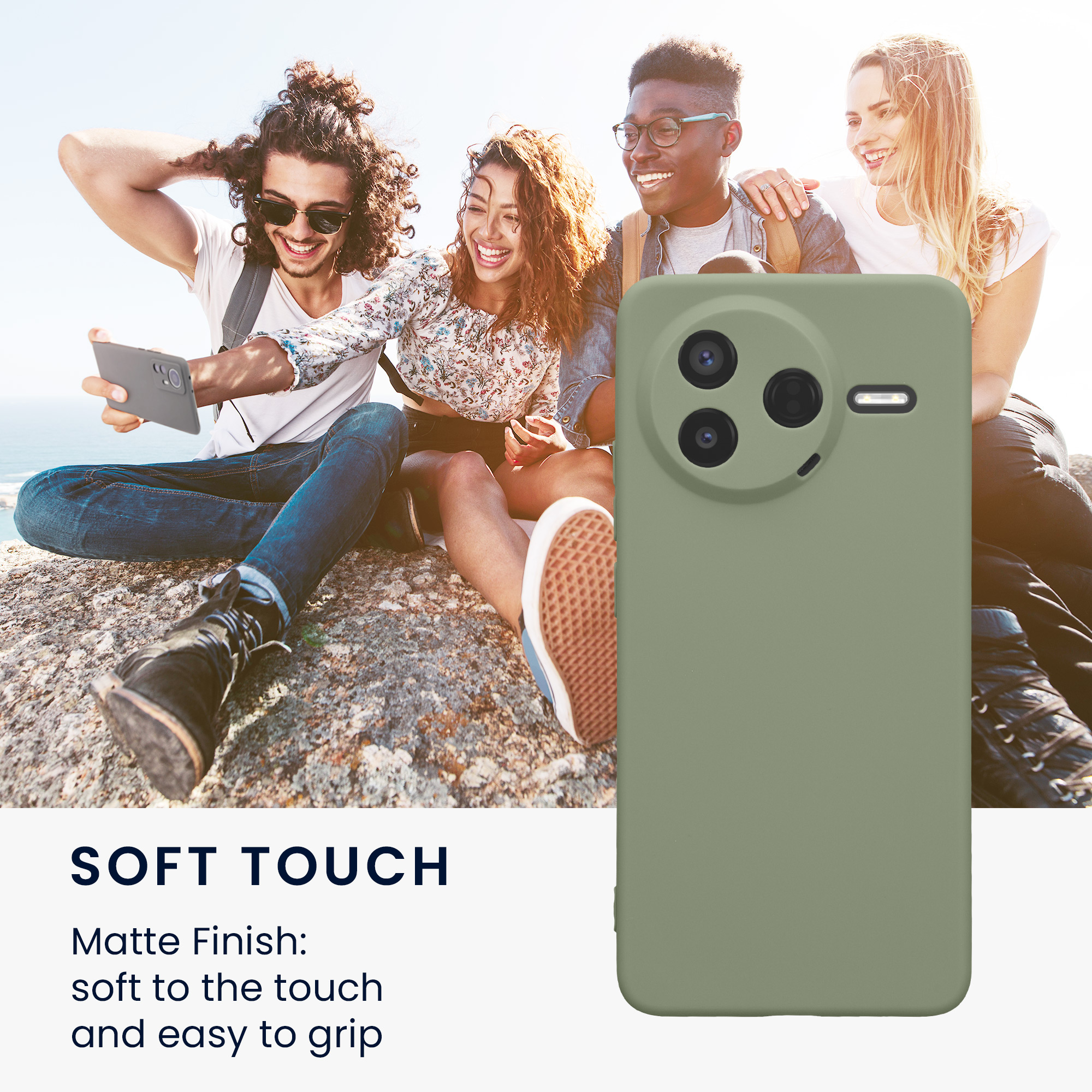 Kryt Xiaomi Poco F7 Pro silikonový TPU šedozelená kwmobile