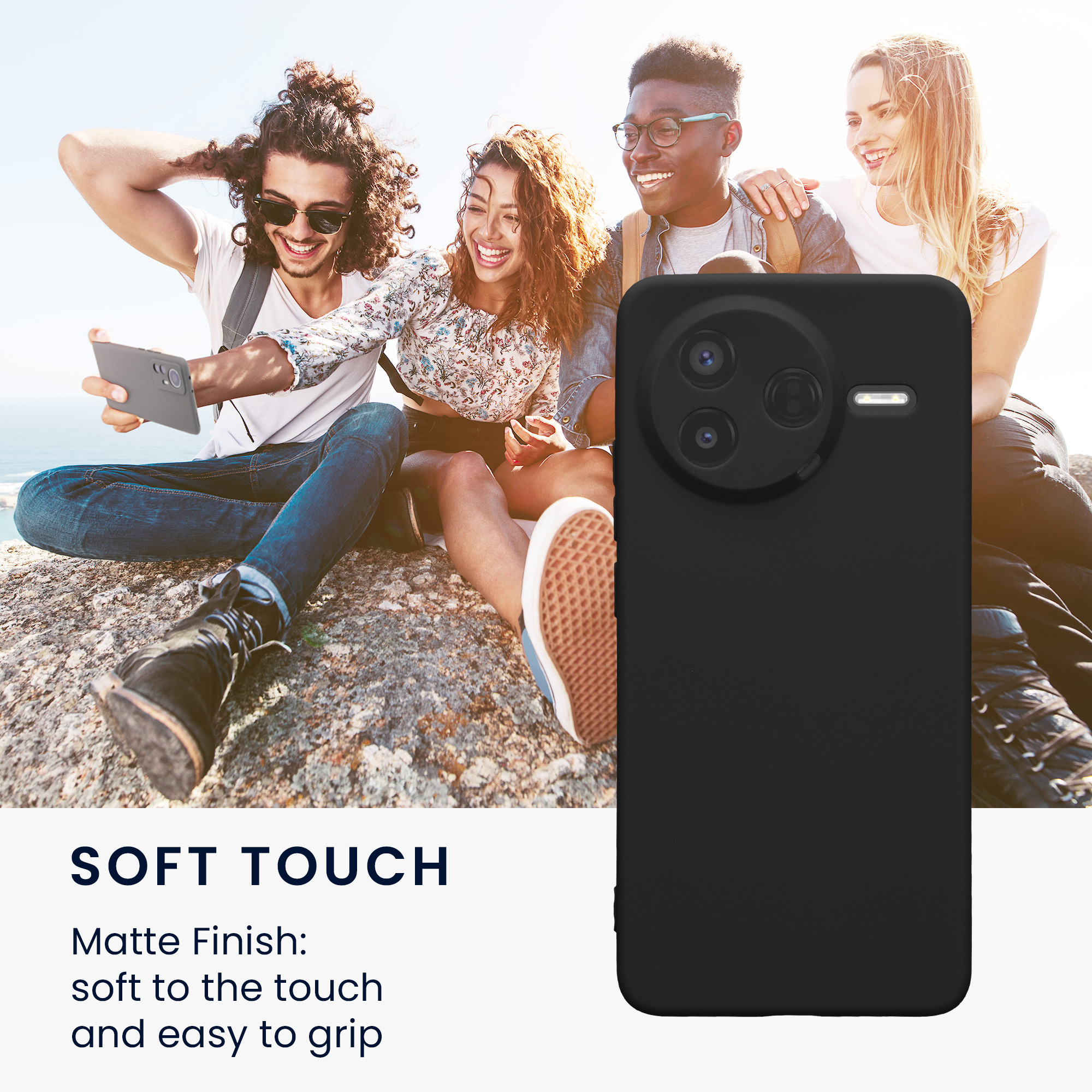 Kryt Xiaomi Poco F7 Pro silikonový TPU černá matná kwmobile
